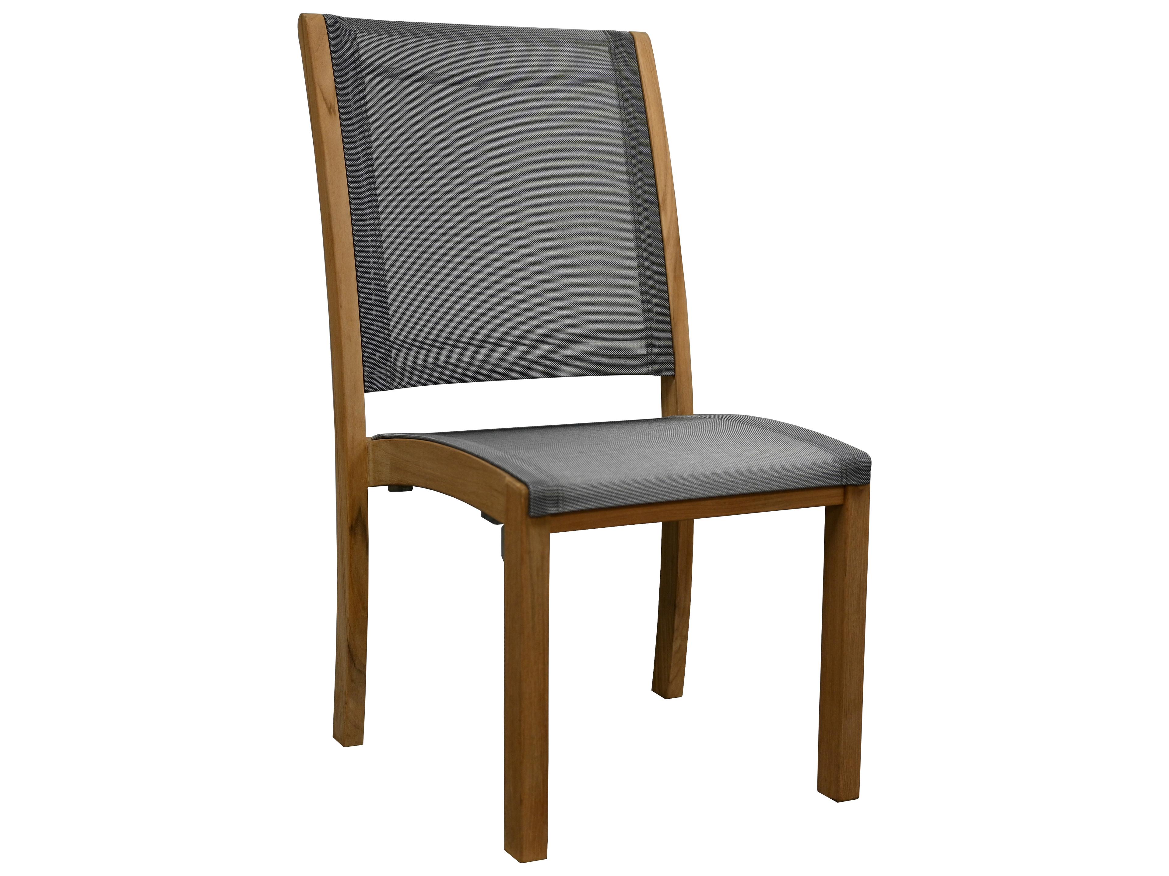 Riviera Teak Sling Outdoor Patio Dining Side Chair