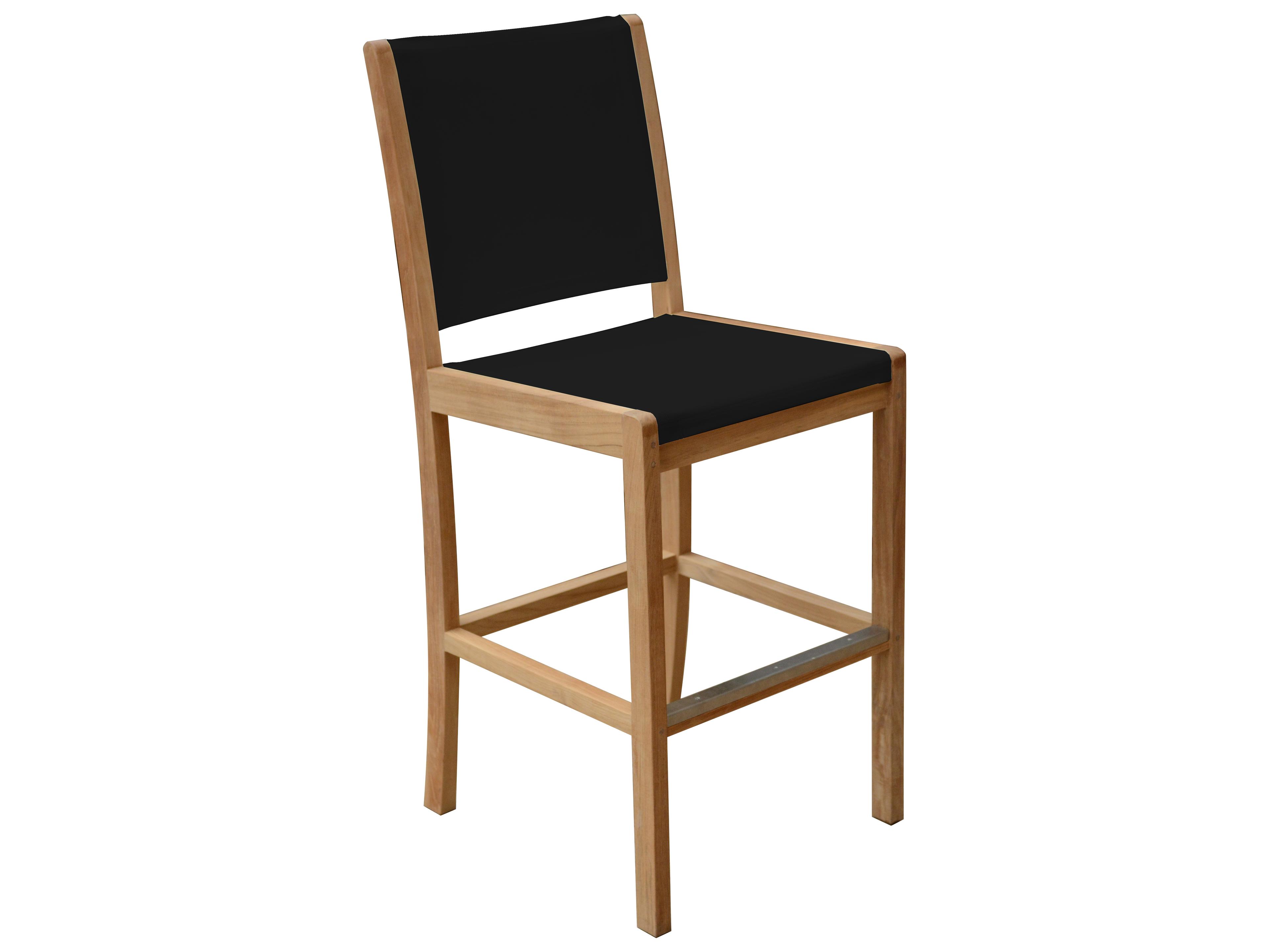 Riviera Teak Sling Outdoor Bar Chair
