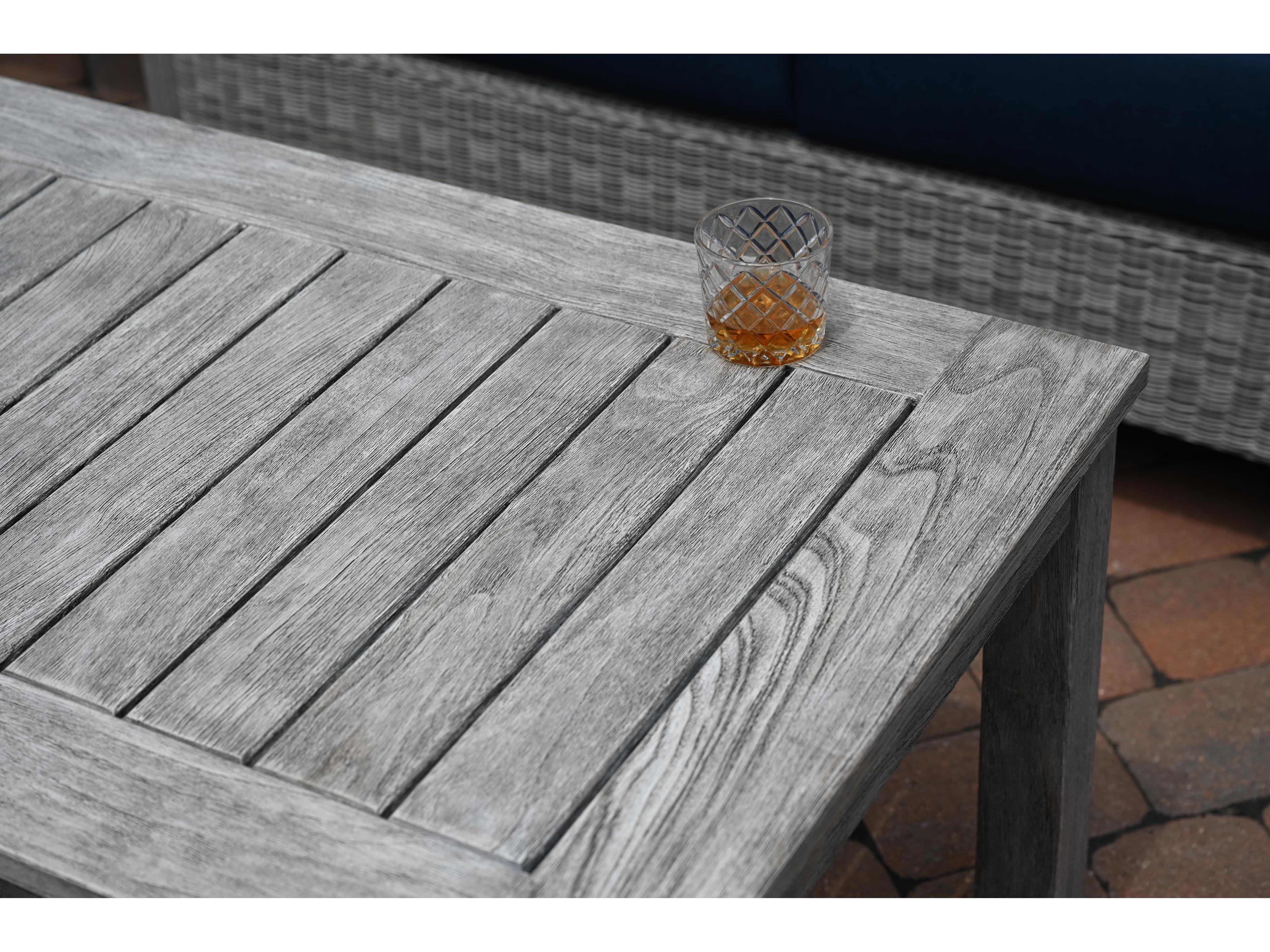 Three Birds Casual Shelburne Teak Rectangular Patio Coffee Table