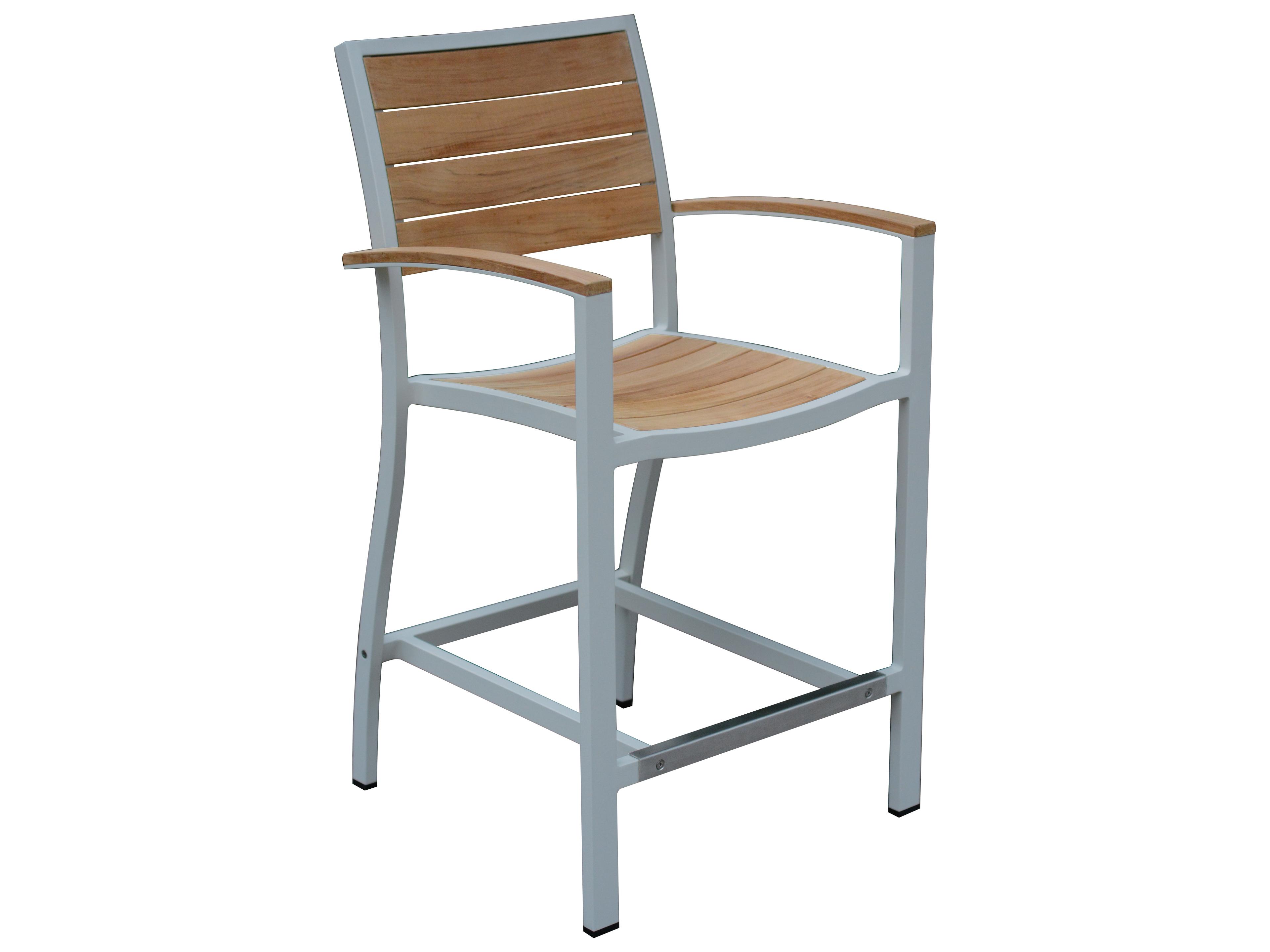 Three Birds Casual SoHo Teak Counter Height Armchair