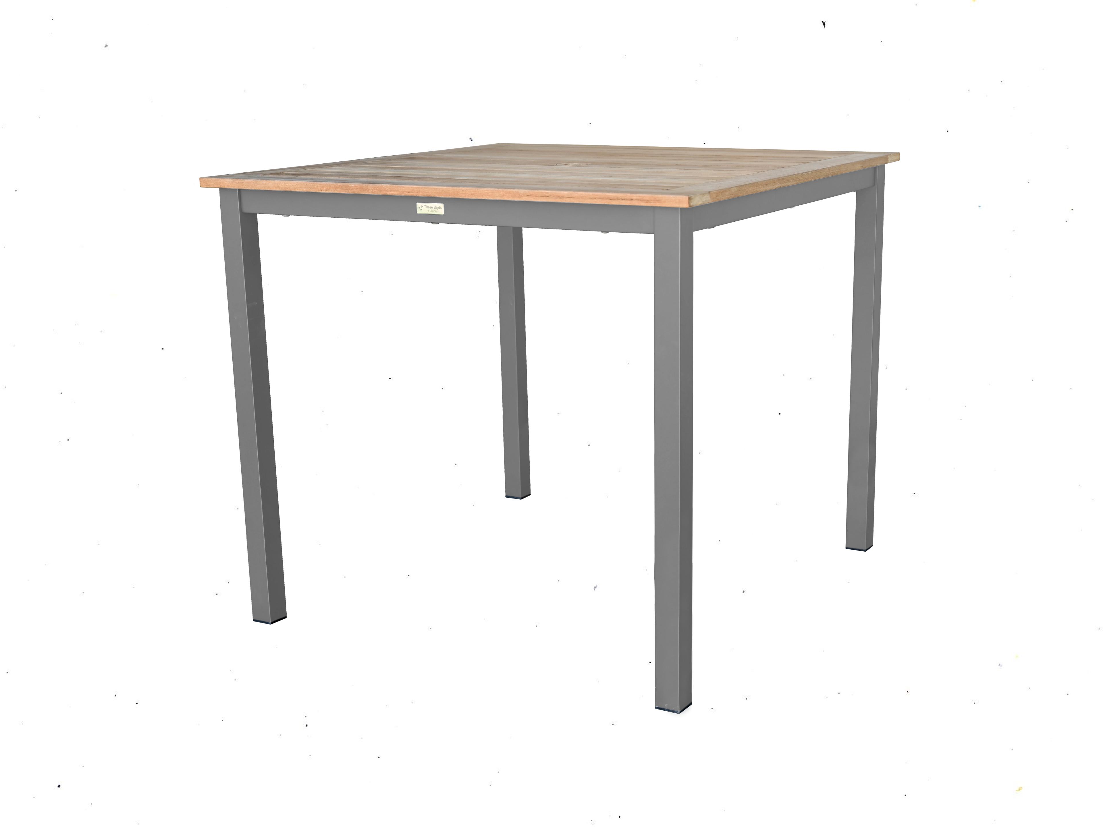 Three Birds Casual SoHo Teak Square Patio Counter Height Table