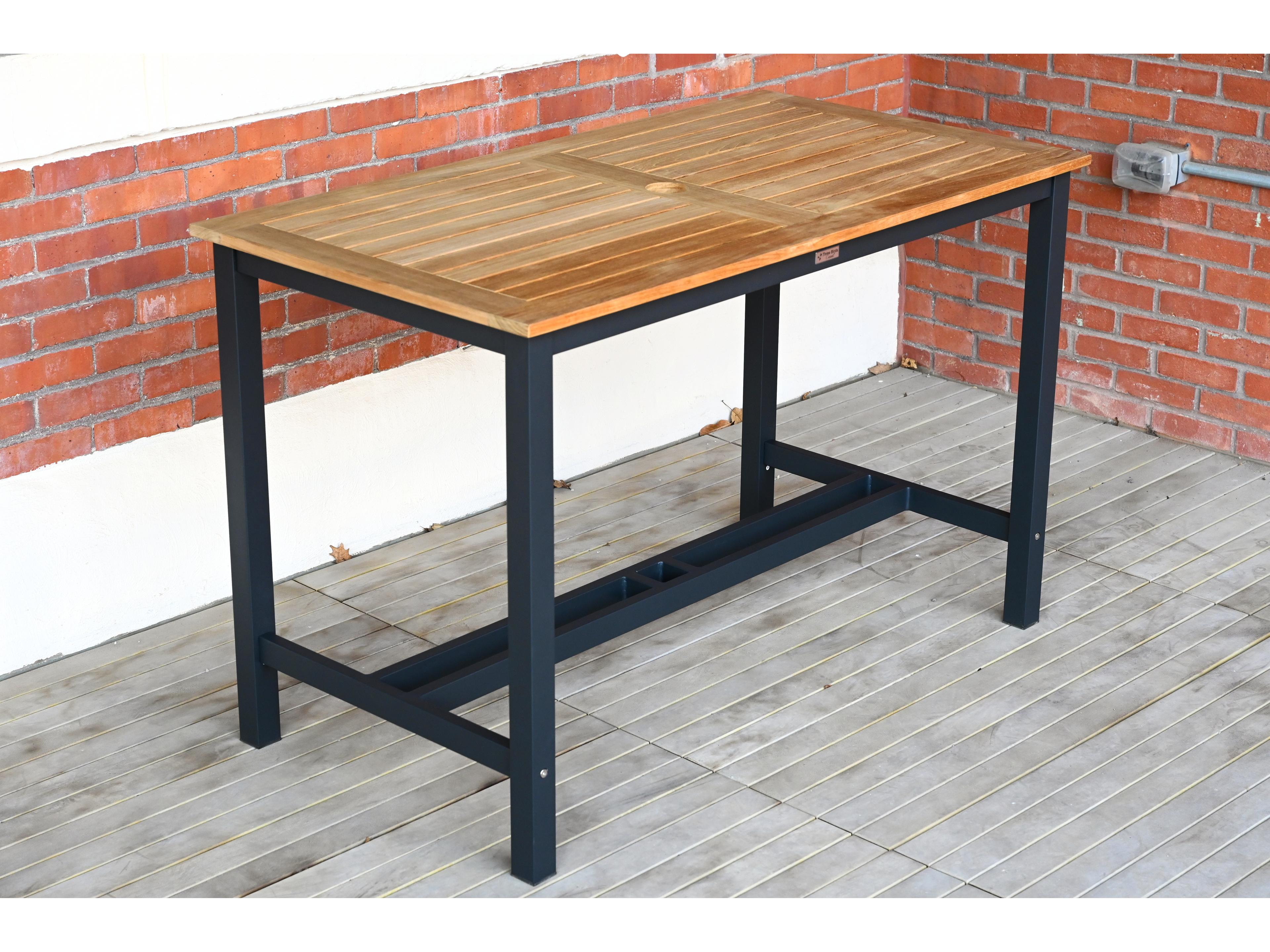 Three Birds Casual Soho Aluminum Rectangular Counter Table