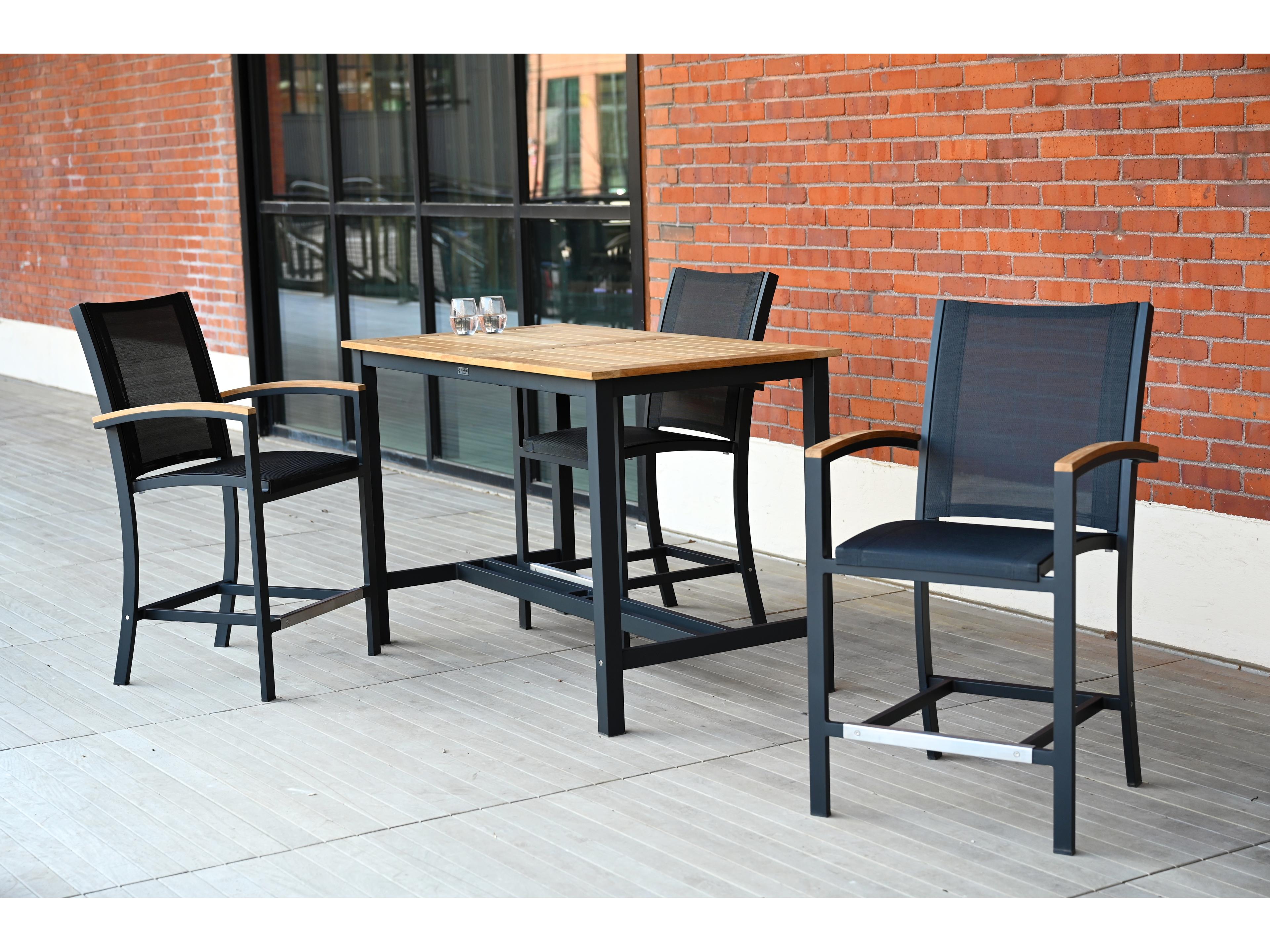 Three Birds Casual Soho Aluminum Rectangular Counter Table