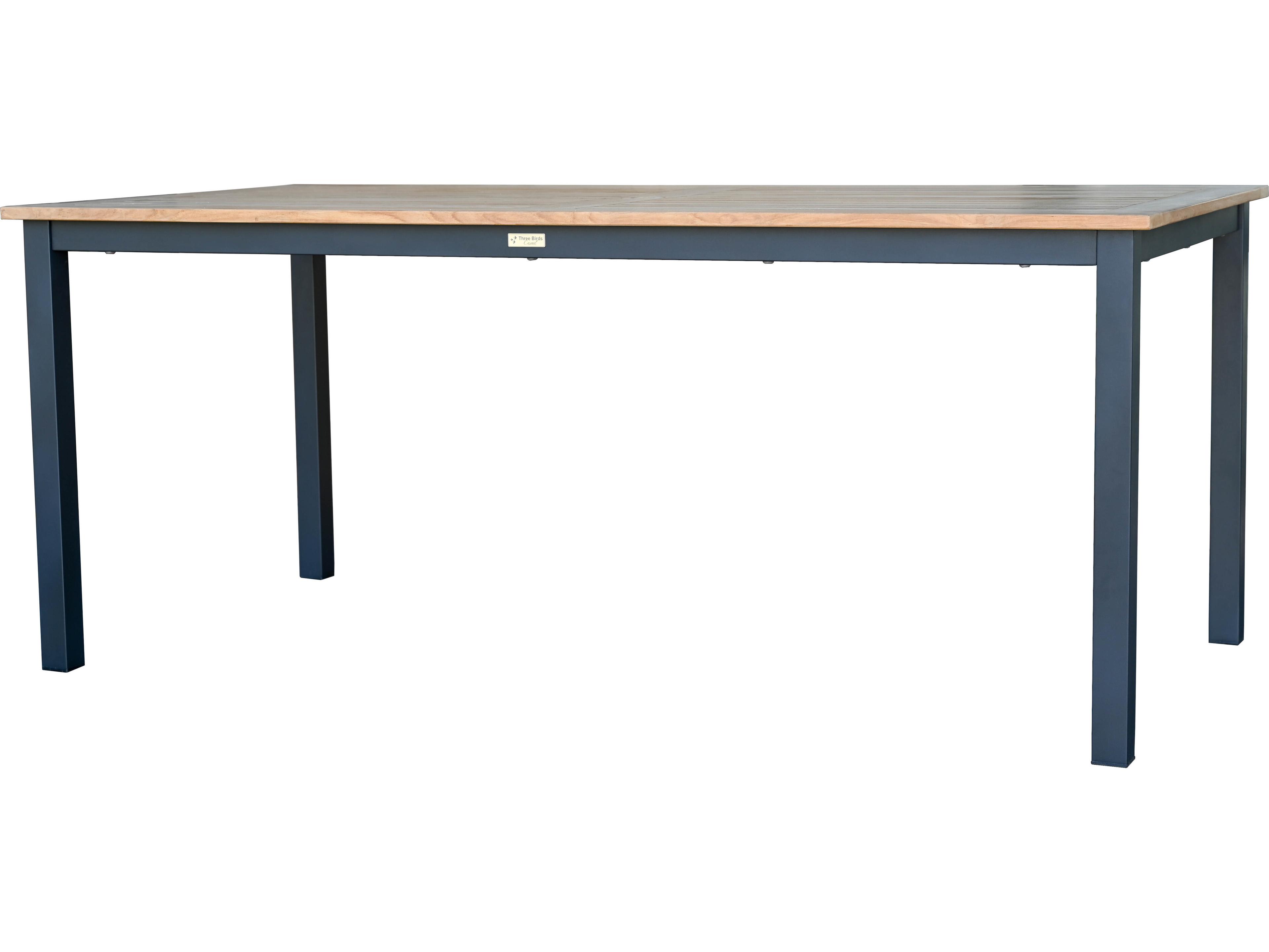 Three Birds Casual SoHo Rectangular Teak Patio Dining Table