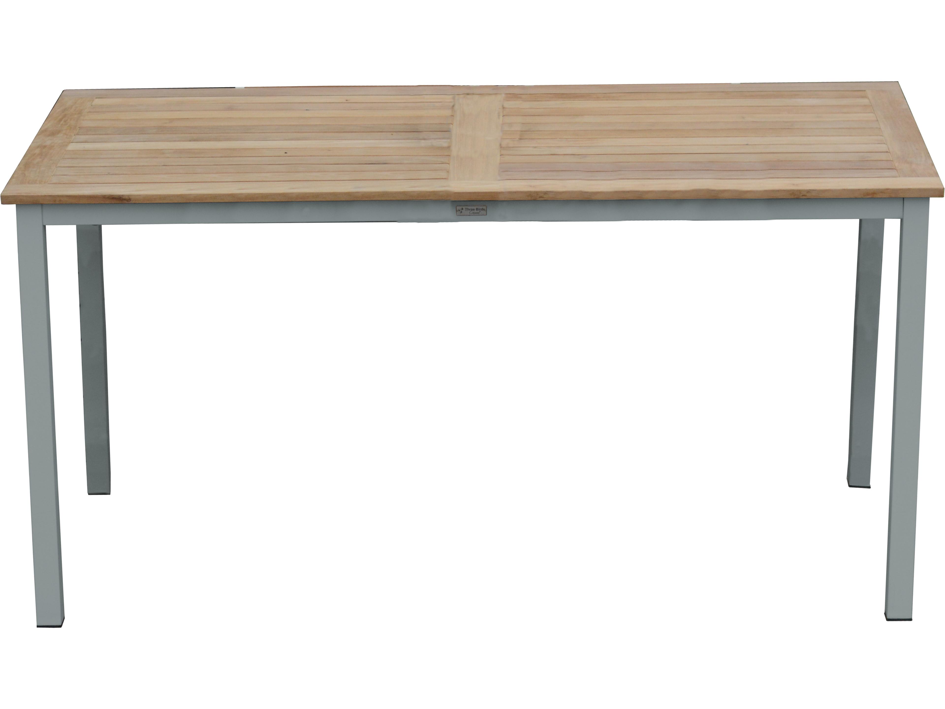 Three Birds Casual SoHo Rectangular Teak Patio Dining Table