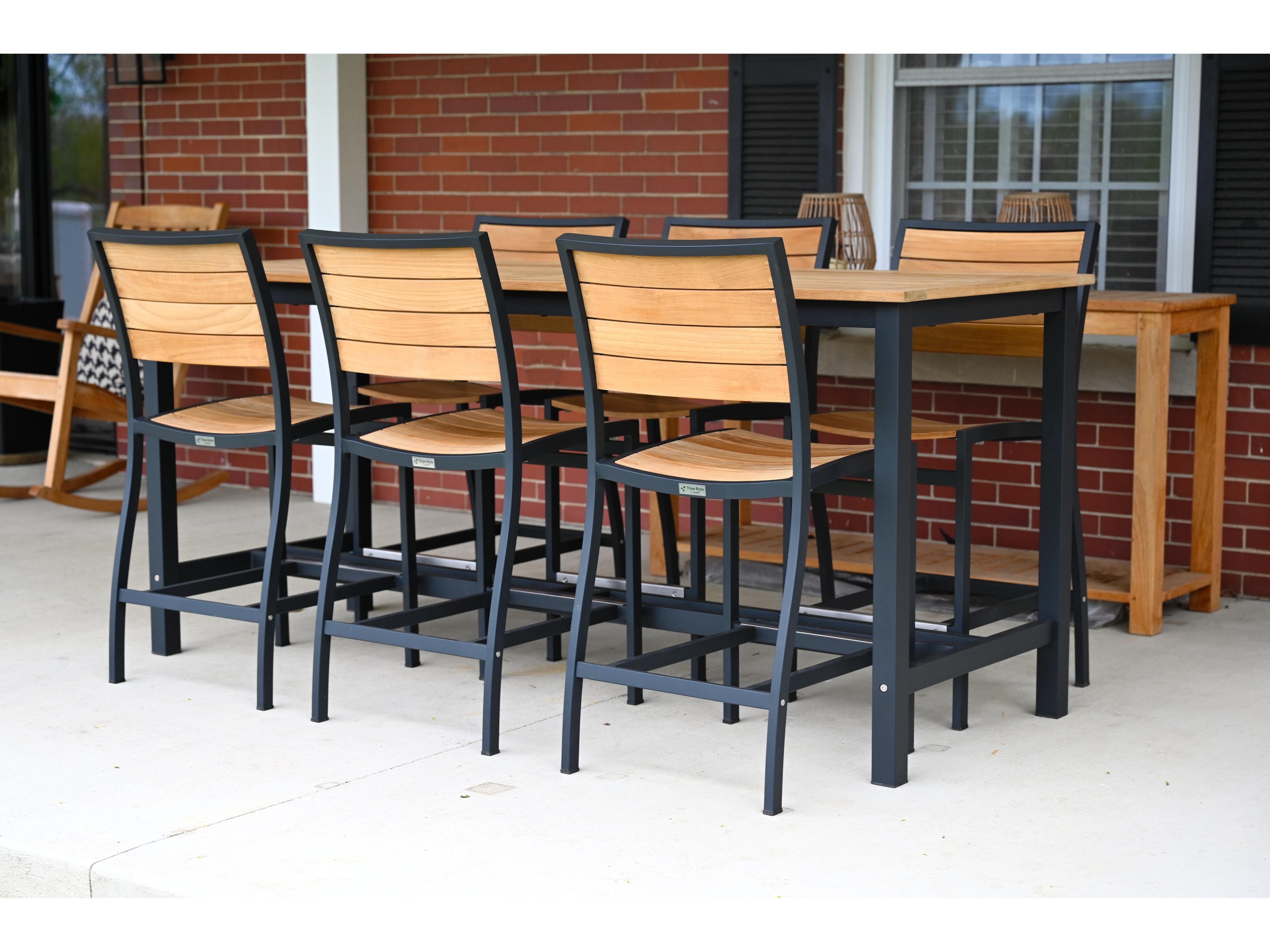 Three Birds Casual Soho Aluminum Rectangular Counter Table