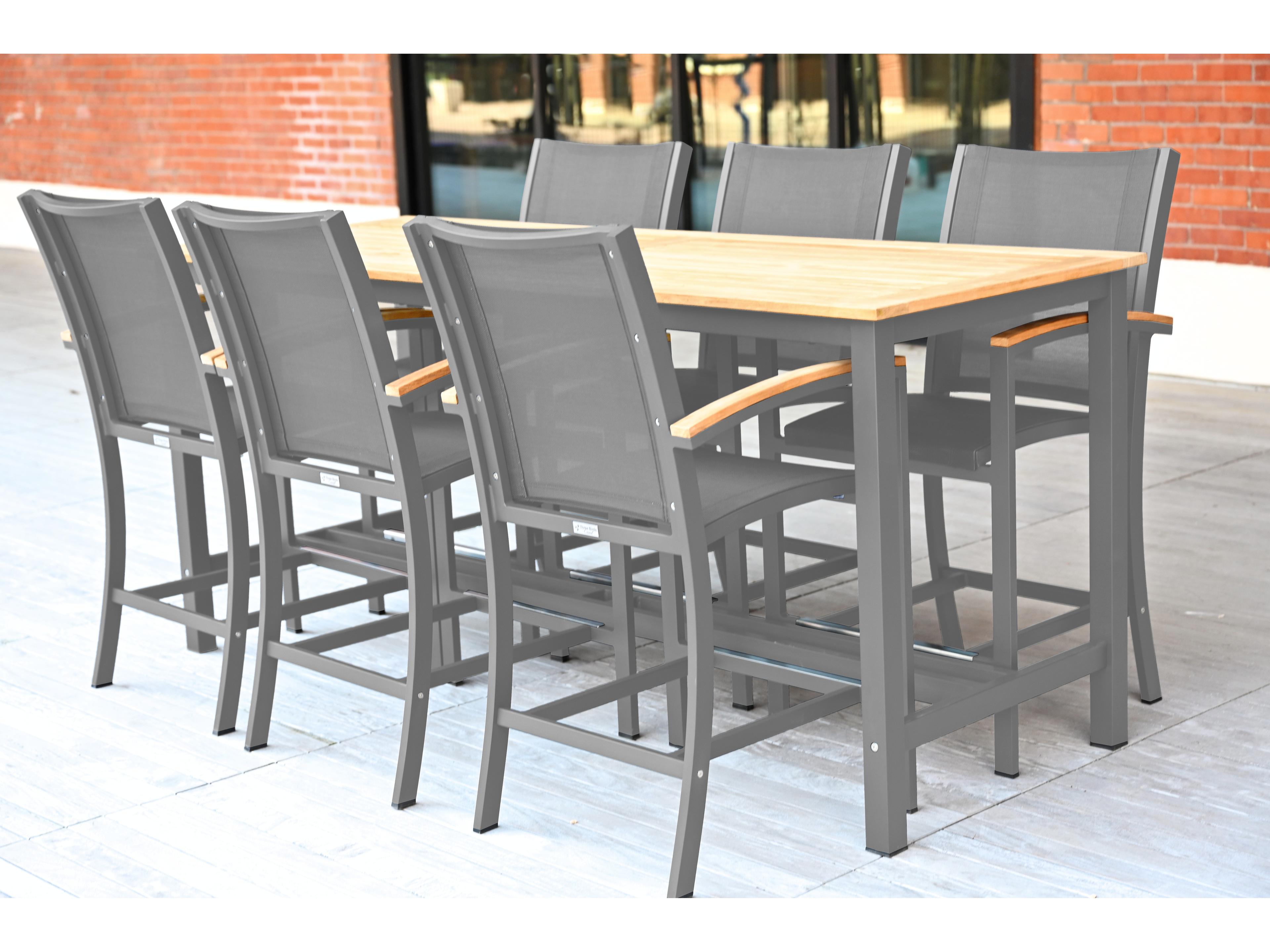 Three Birds Casual Soho Aluminum Rectangular Counter Table