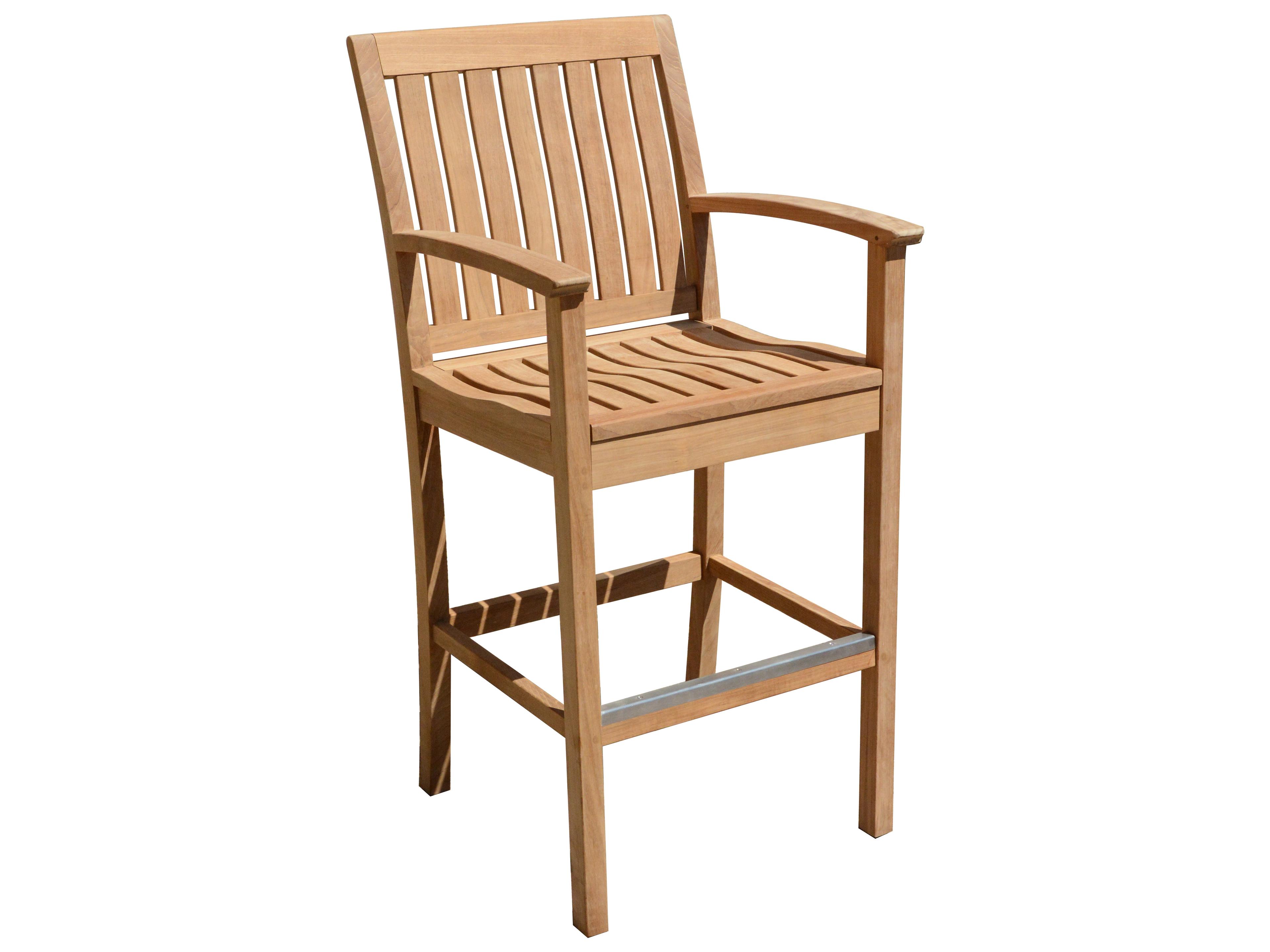 St. Lucia Teak Bar chair with Arms