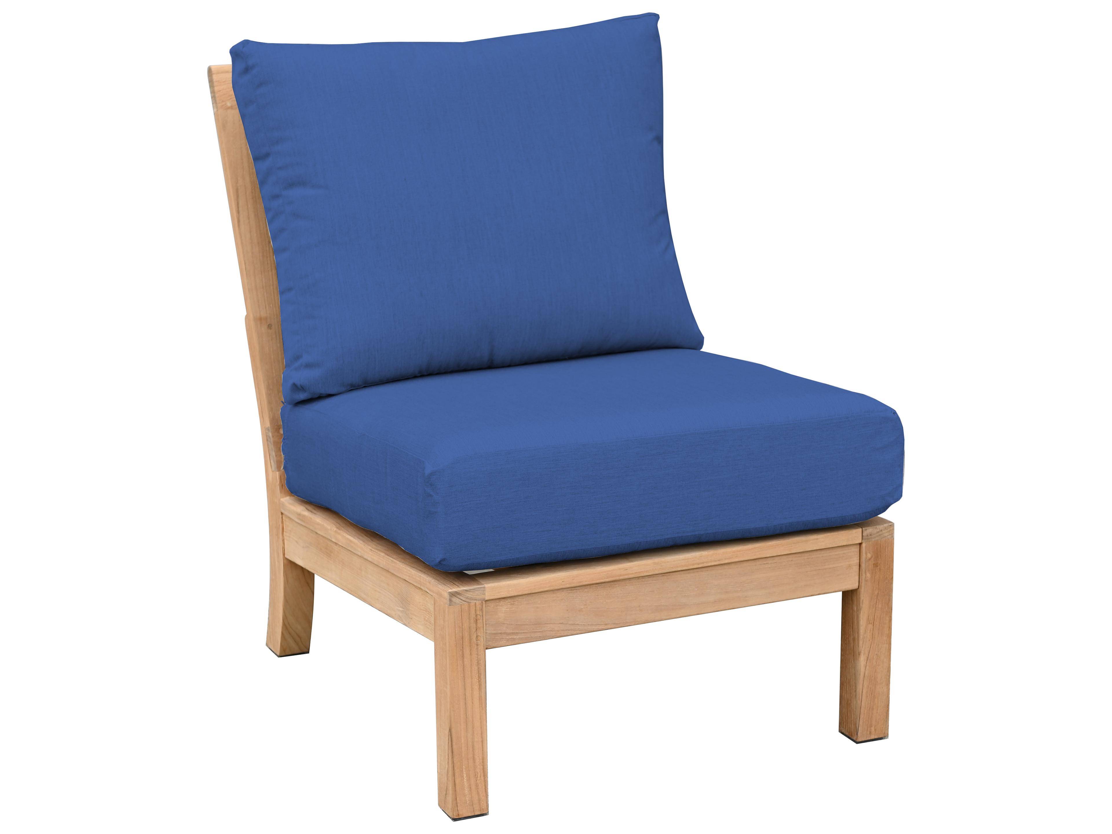 Three Birds Casual St. Lucia Teak Deep Seating Sectional Modular Outdoor Lounge Chair