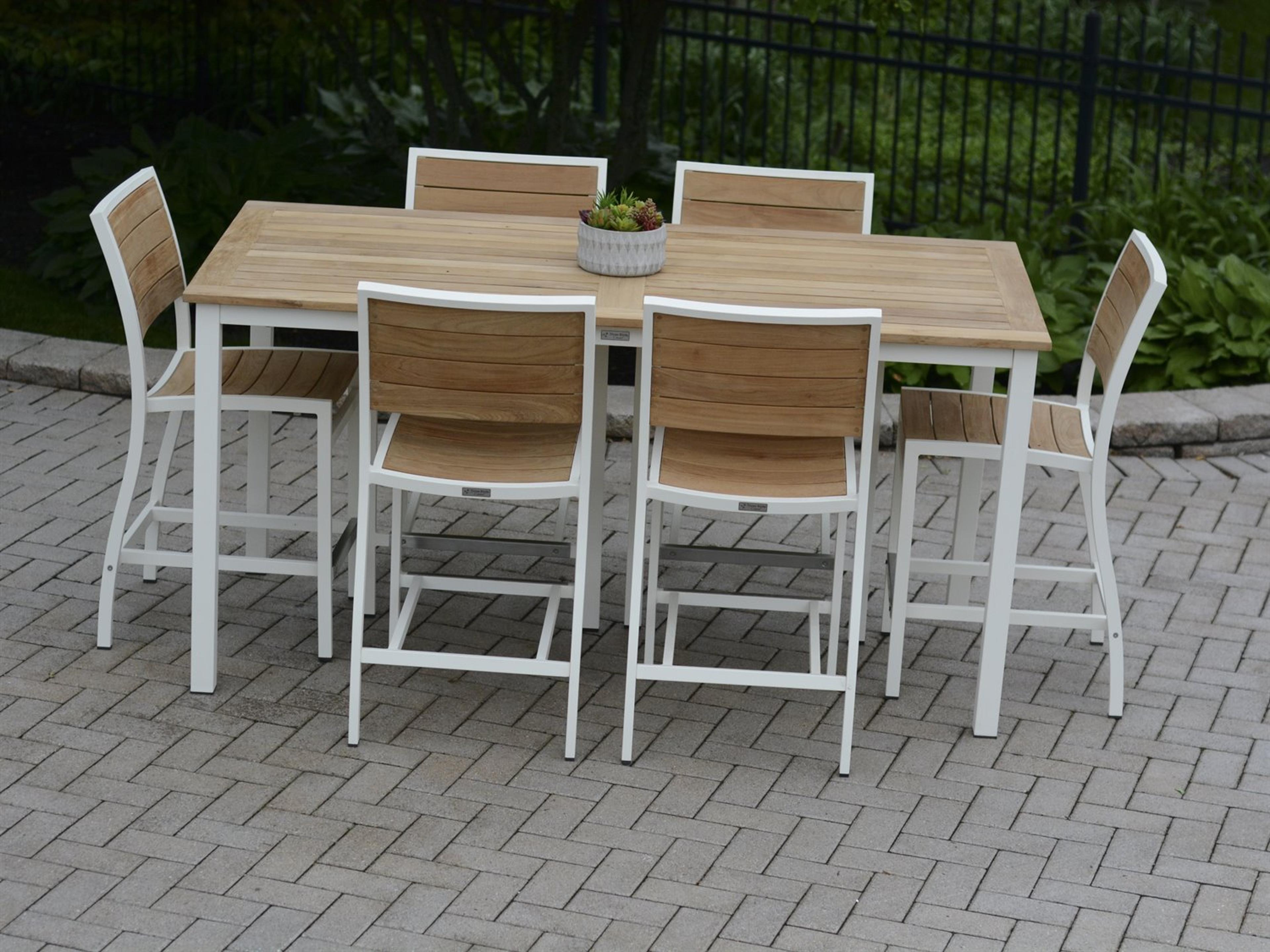 SoHo Aluminum Teak Counter Set