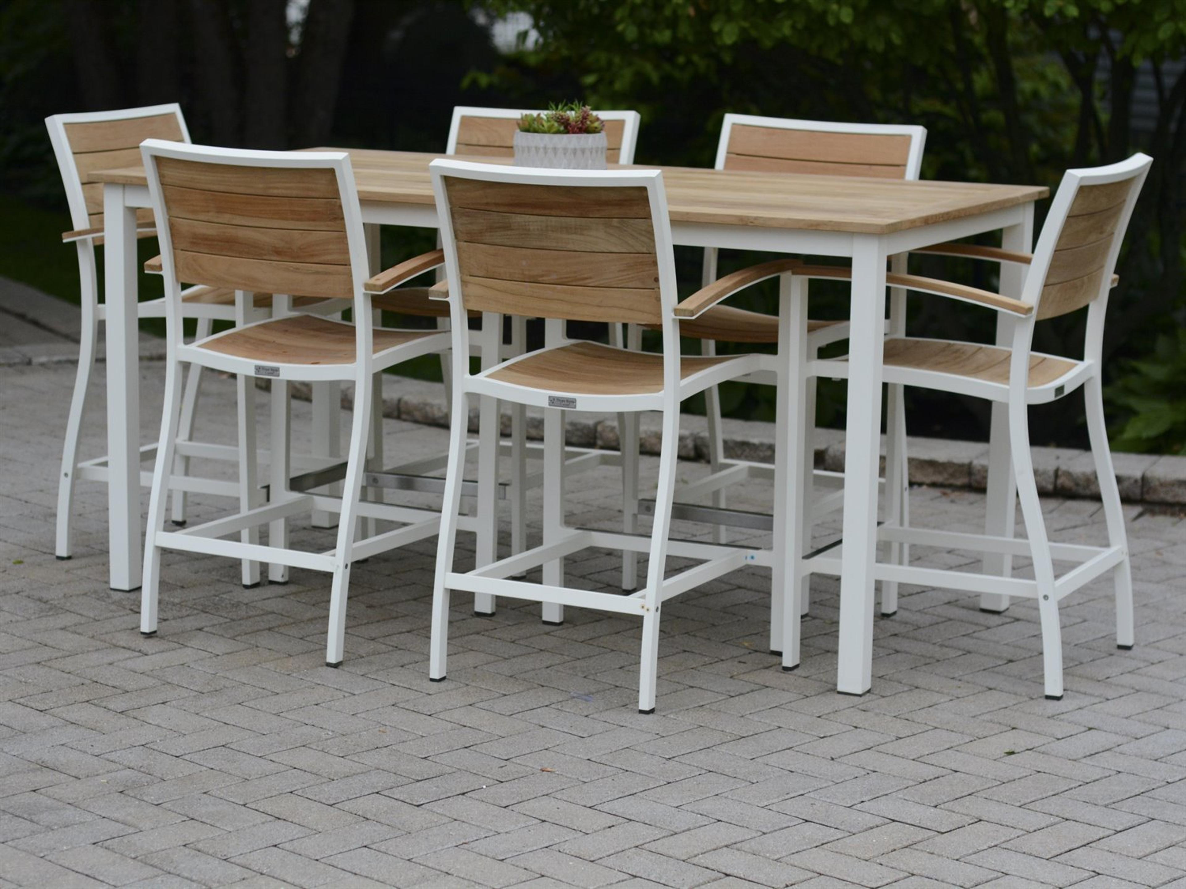 SoHo Aluminum Teak Counter Set