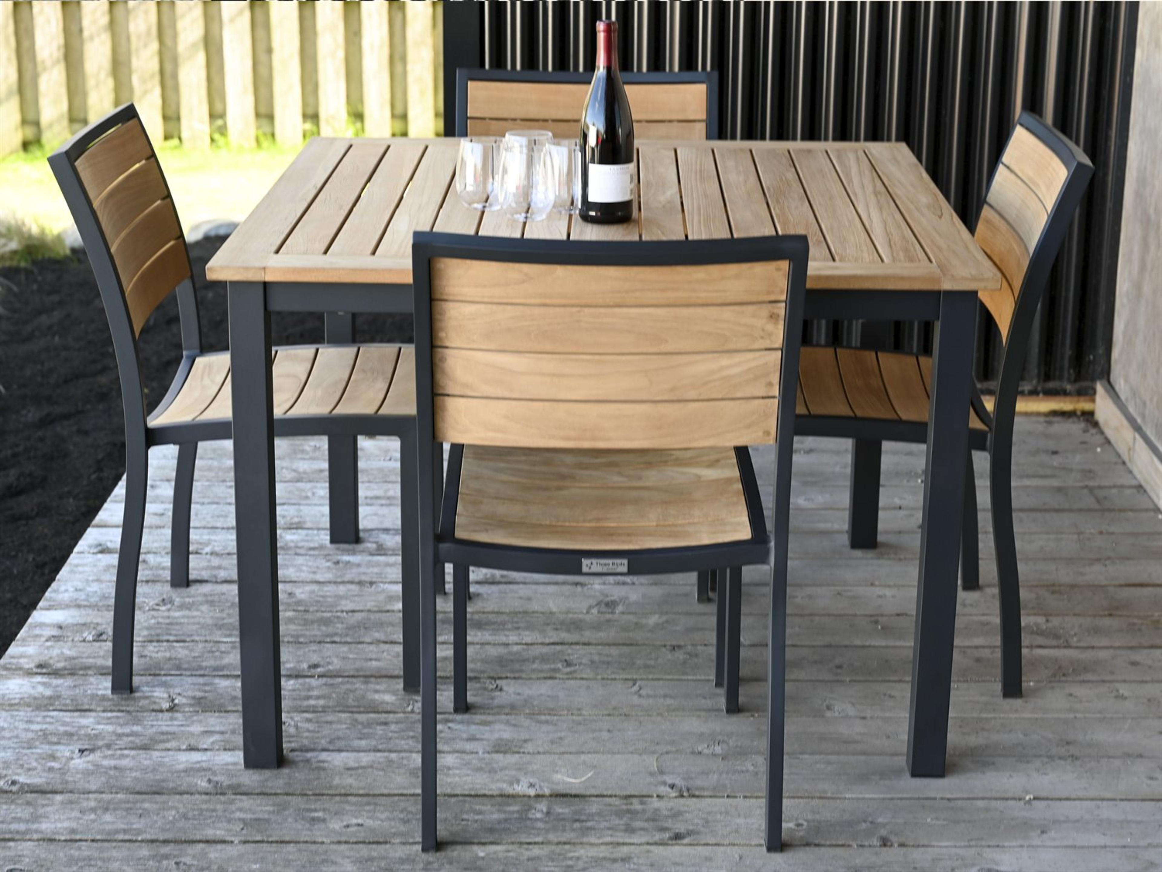 SoHo Aluminum Teak Outdoor Dining Set