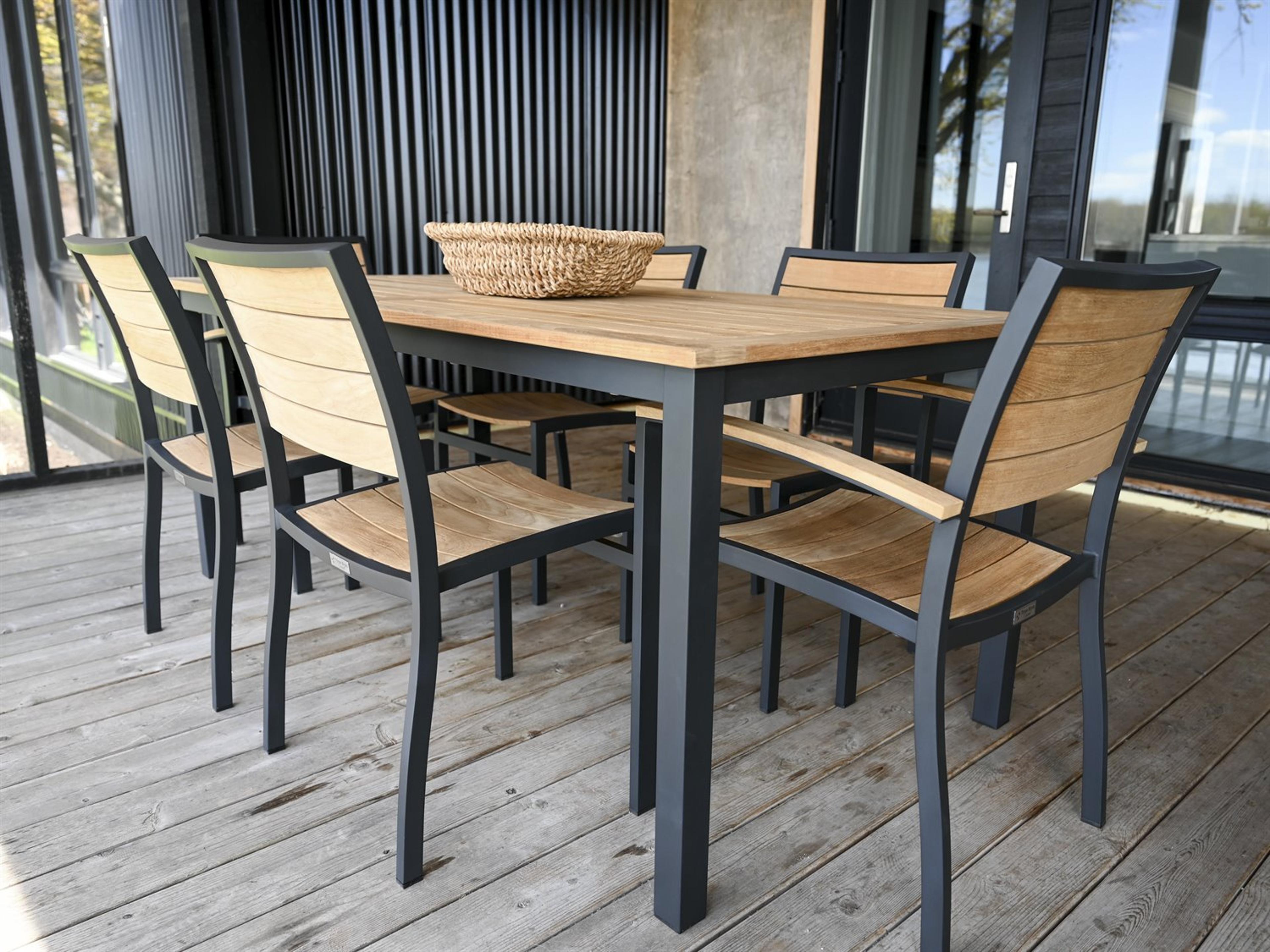 Soho Aluminum Teak Patio Dining Set