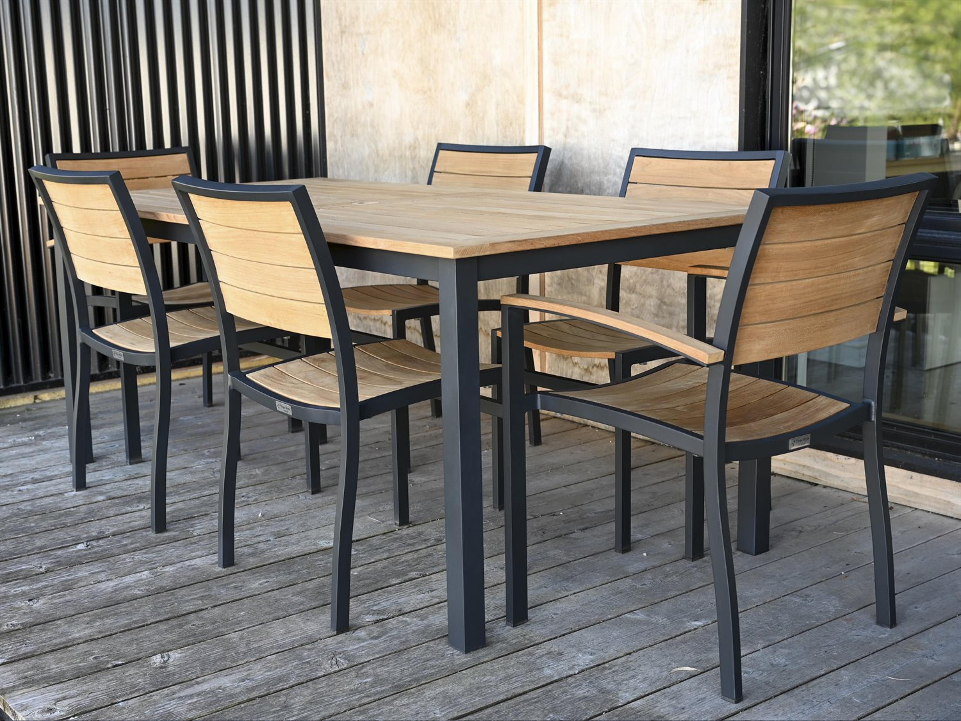 Soho Aluminum Teak Outdoor Dining Set