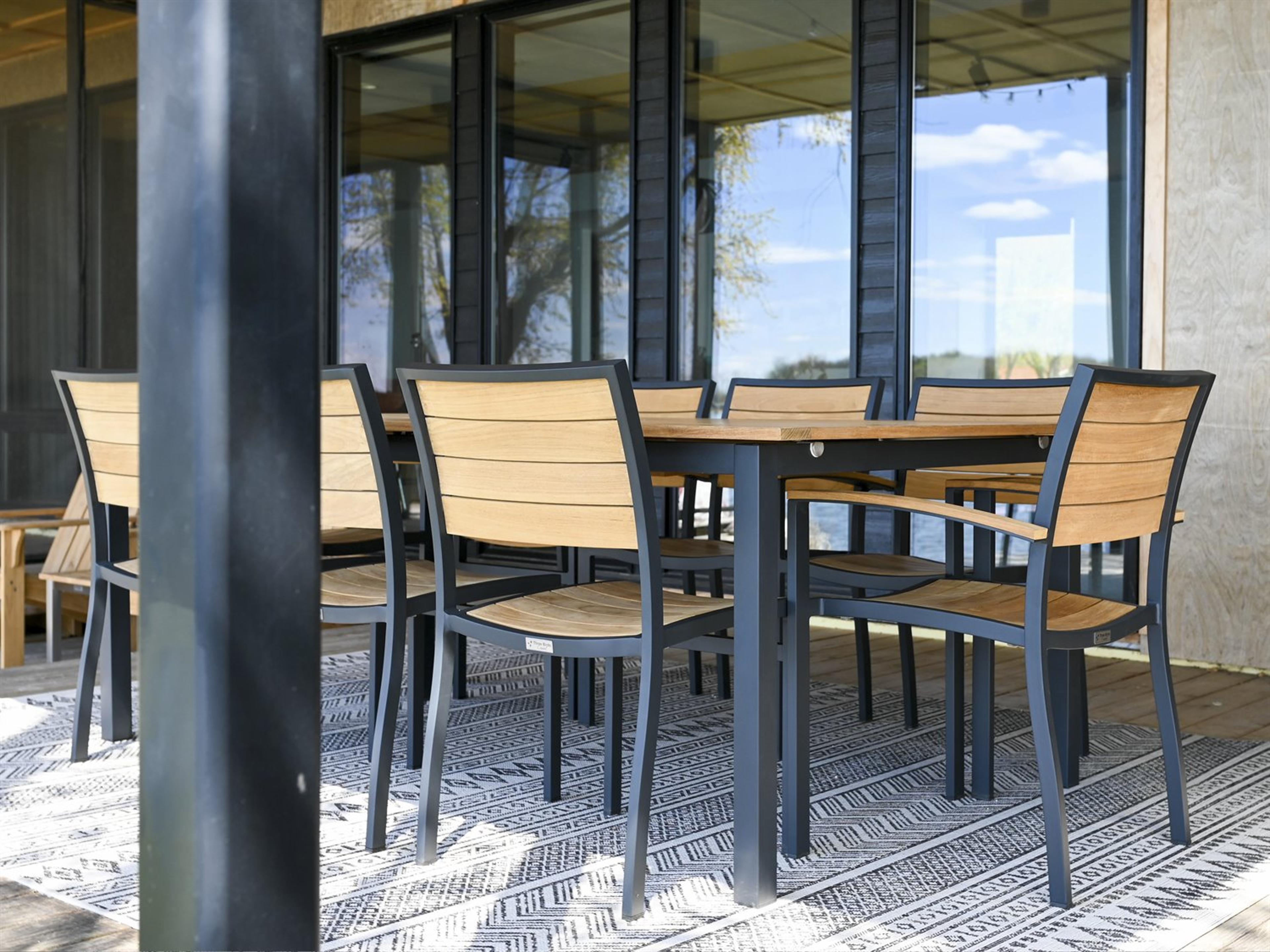 Soho Aluminum Teak Outdoor Patio Dining Set