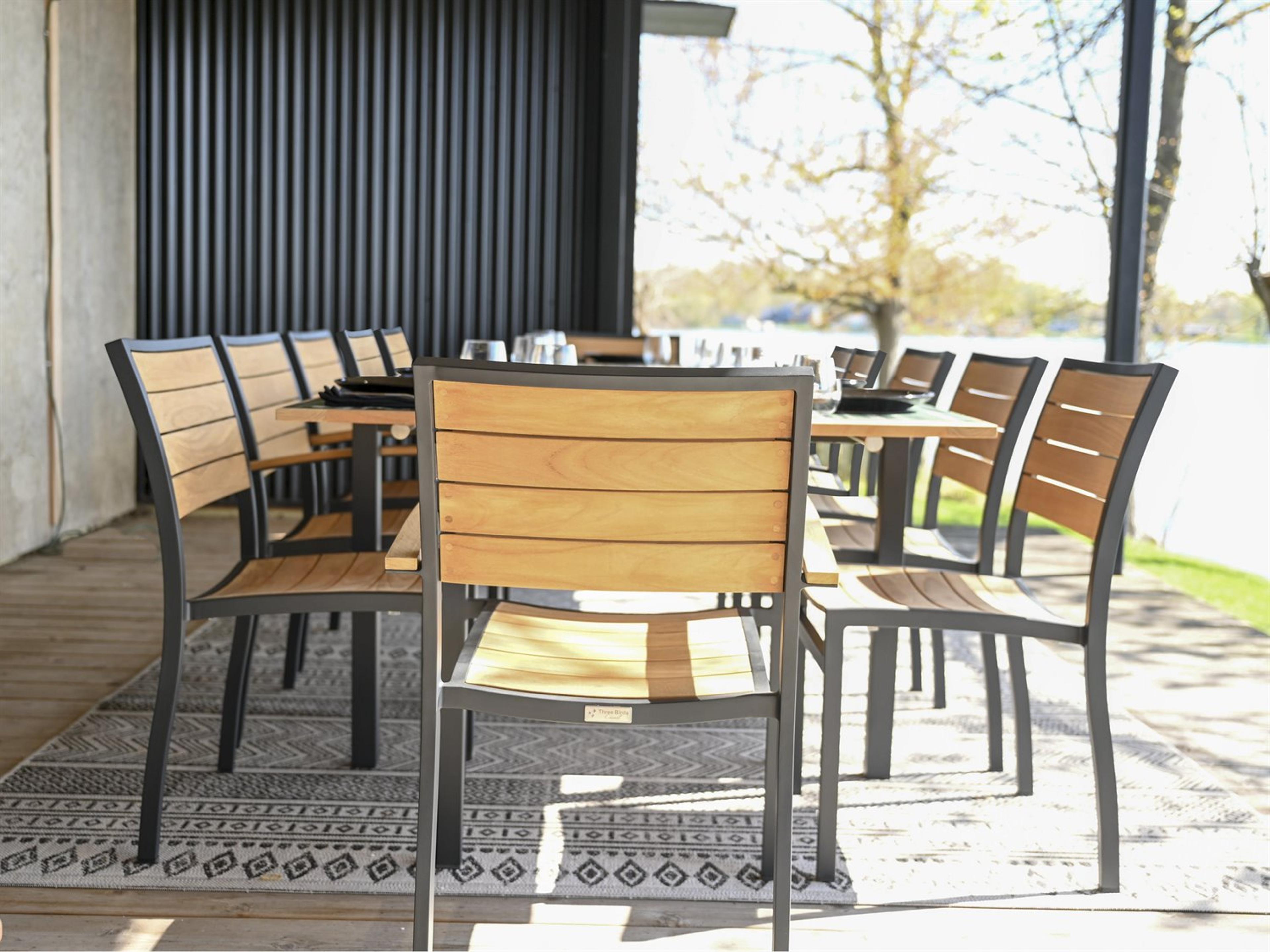 SoHo Aluminum Teak Outdoor Patio Dining Set