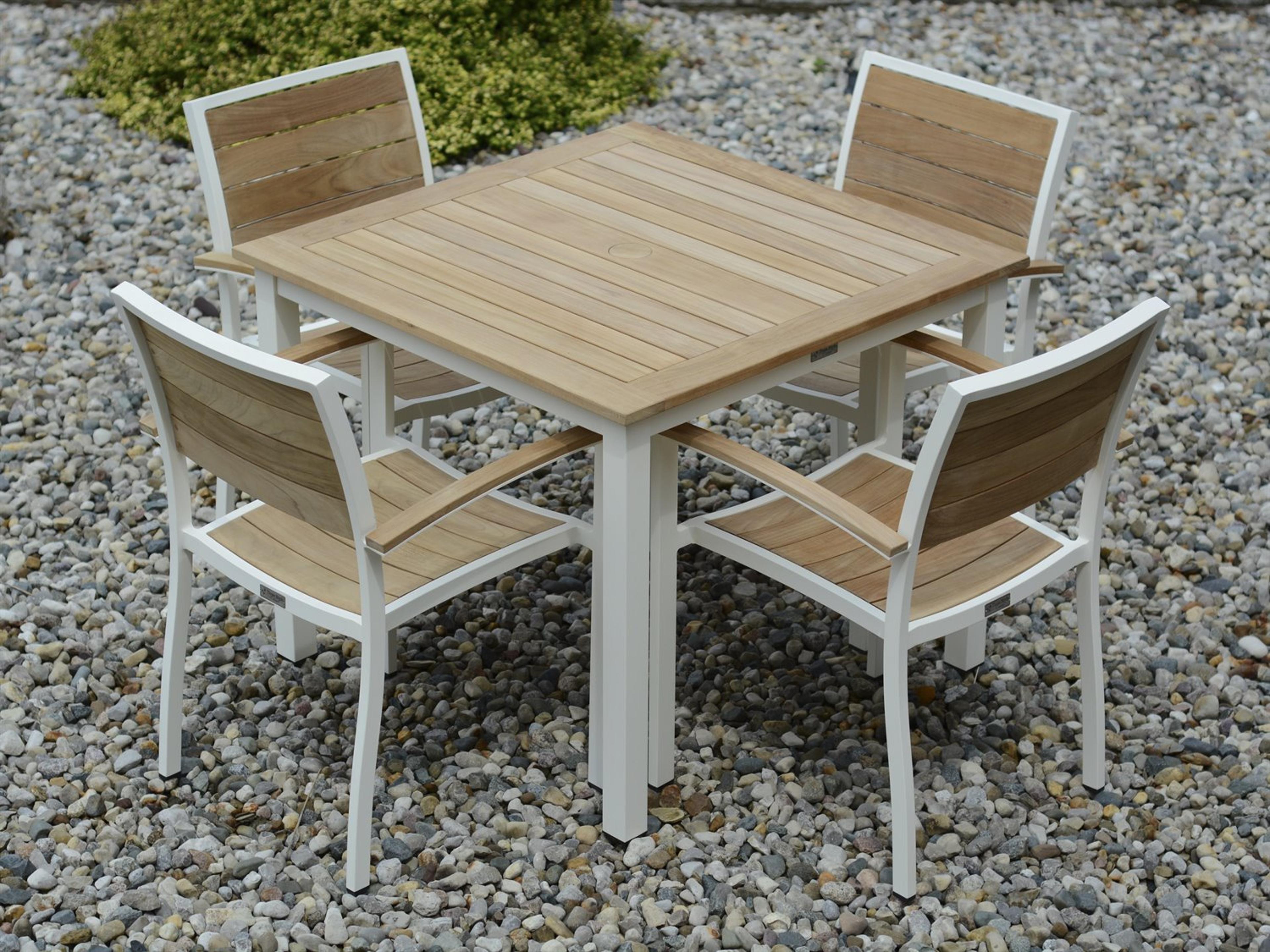 SoHo Aluminum Teak Outdoor Patio Dining Set