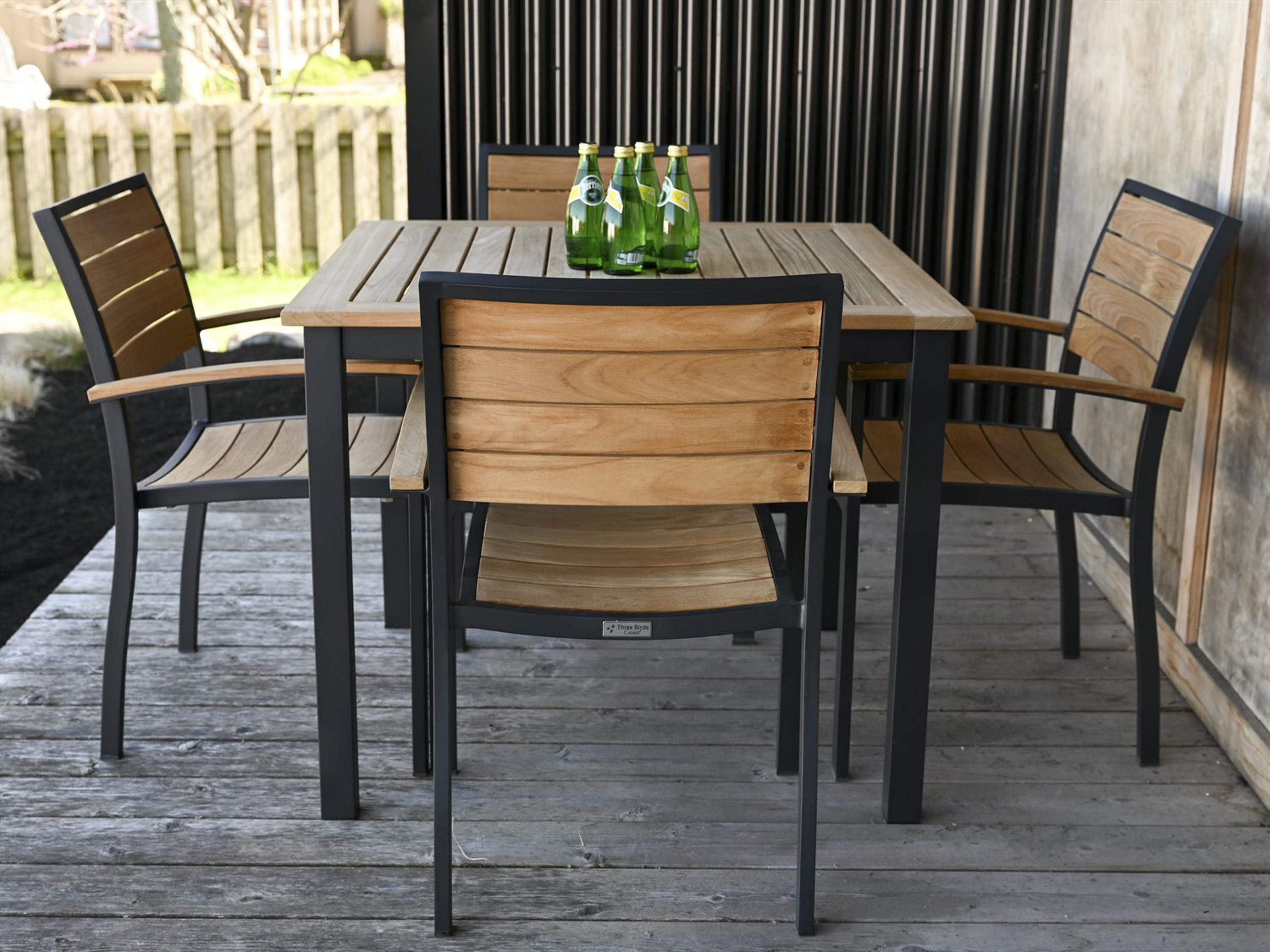 SoHo Aluminum Teak Outdoor Dining Set