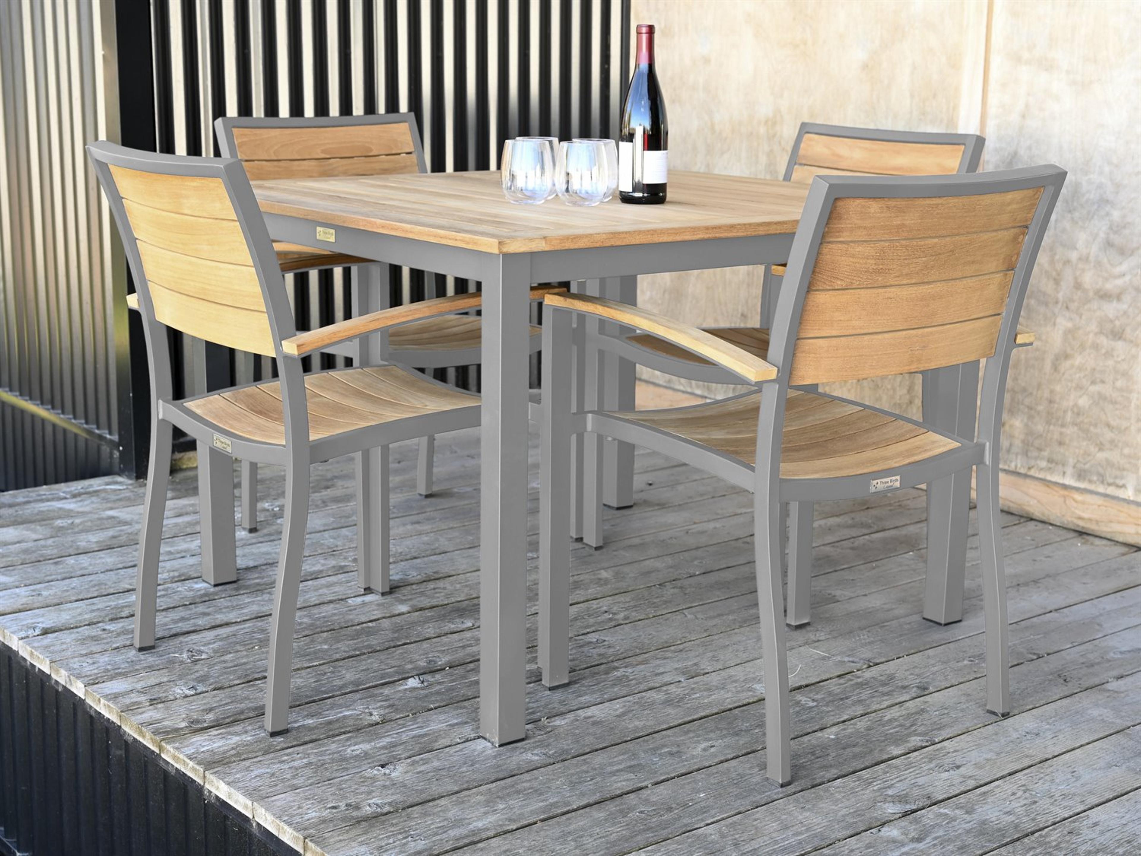 SoHo Aluminum Teak Outdoor Patio Dining Set