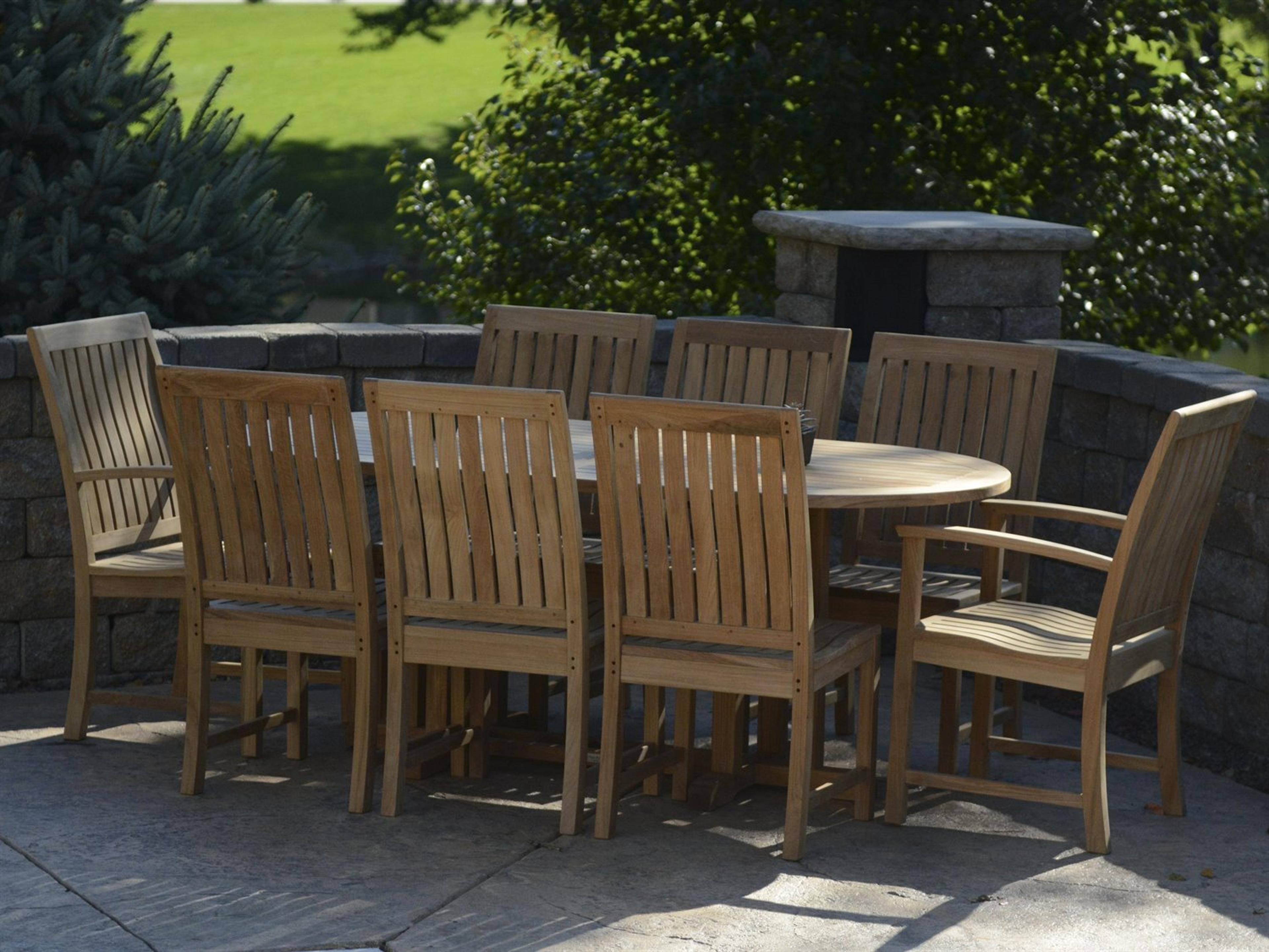 St. Lucia Natural Teak Outdoor Patio Dining Set