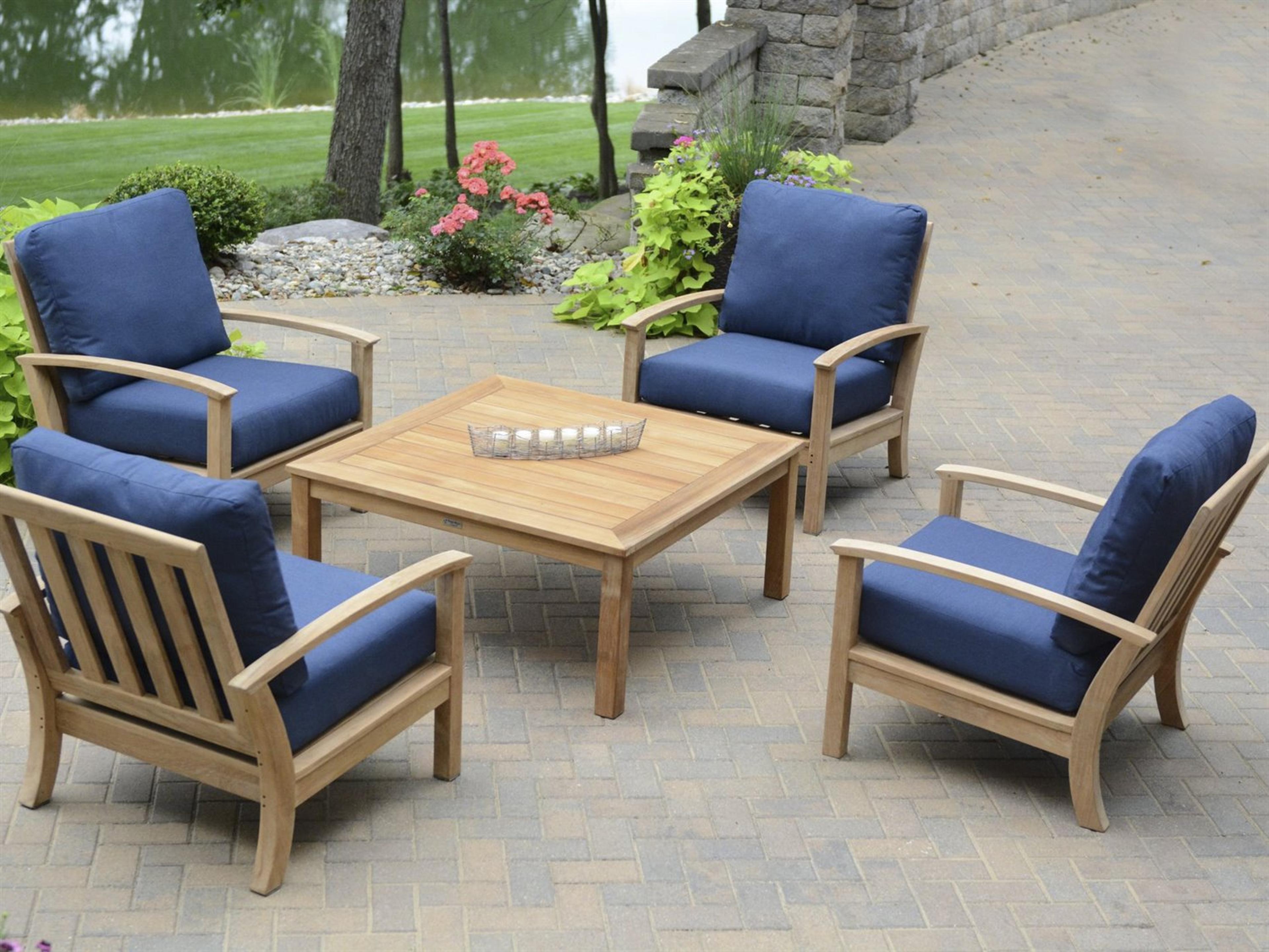 St. Lucia Natural Teak Patio Lounge Set
