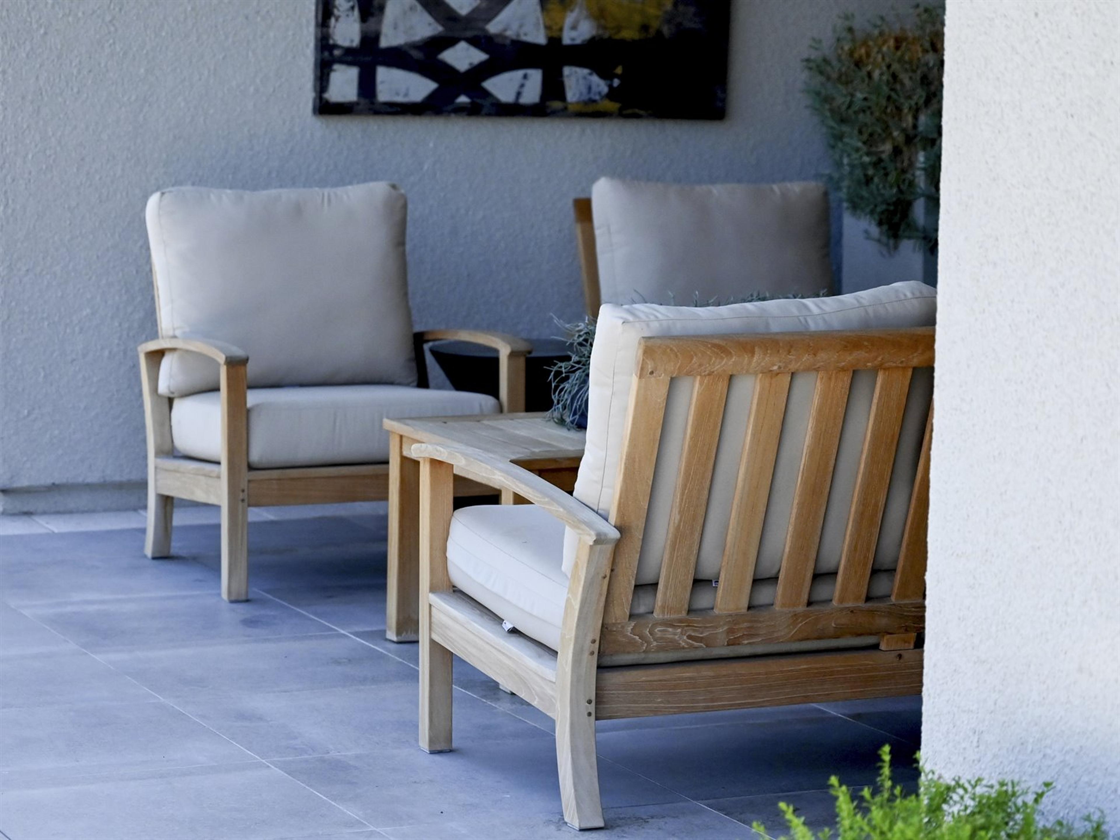 St. Lucia Natural Teak Outdoor Patio Lounge Set