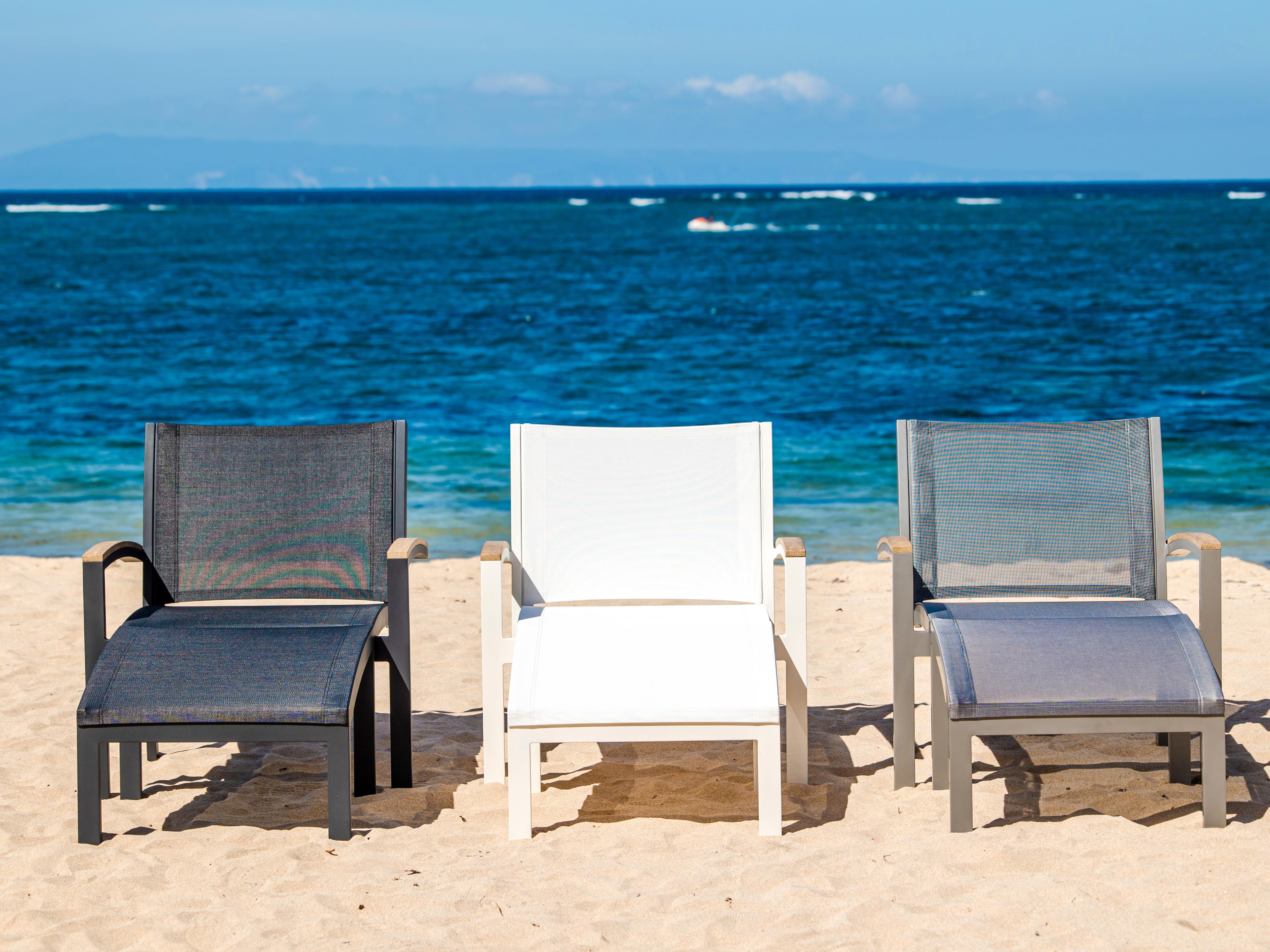 Three Birds Casual Tribeca Aluminum Sling Patio Ottoman