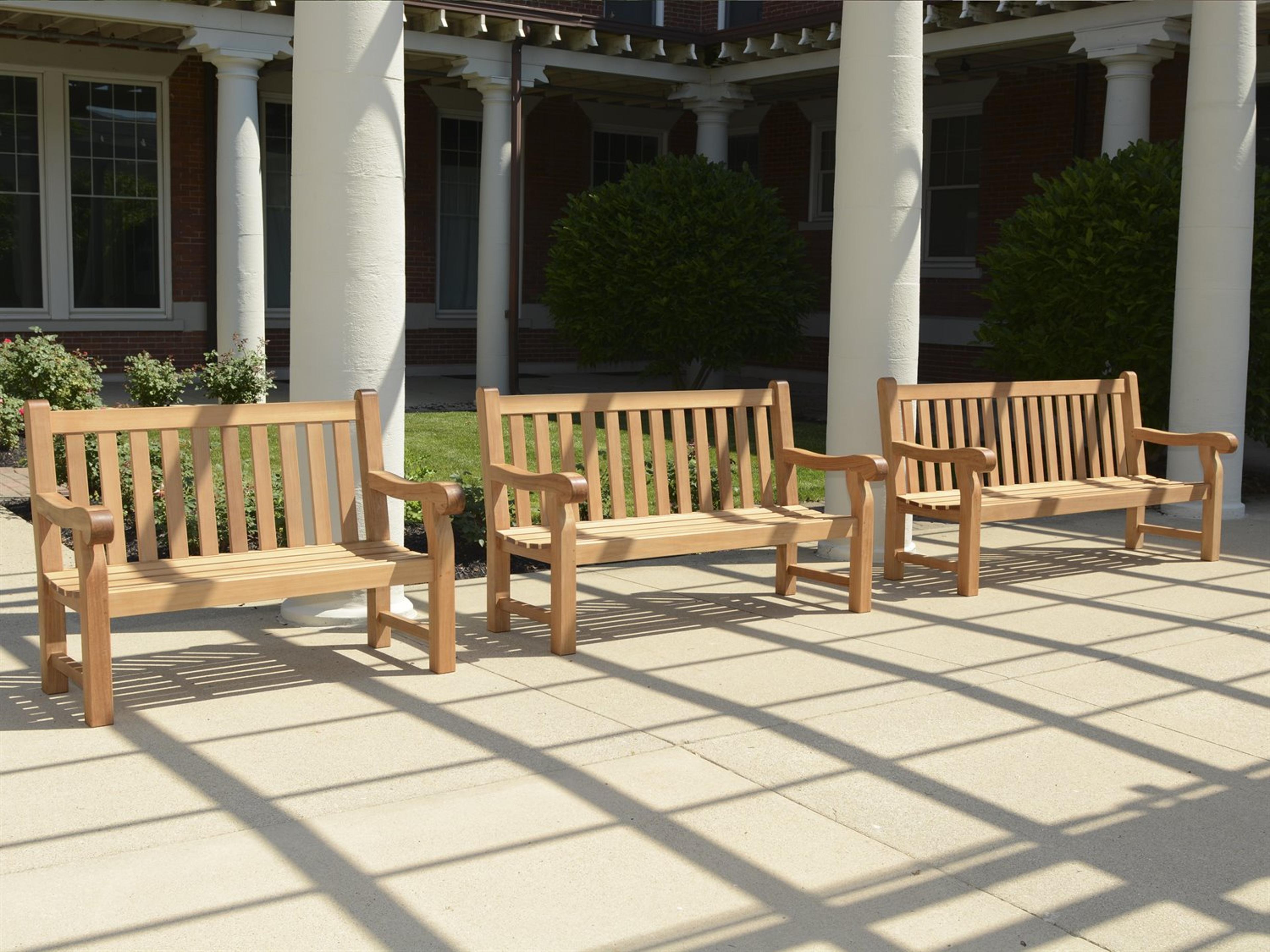 Theodore Natural Teak Patio Bench Set