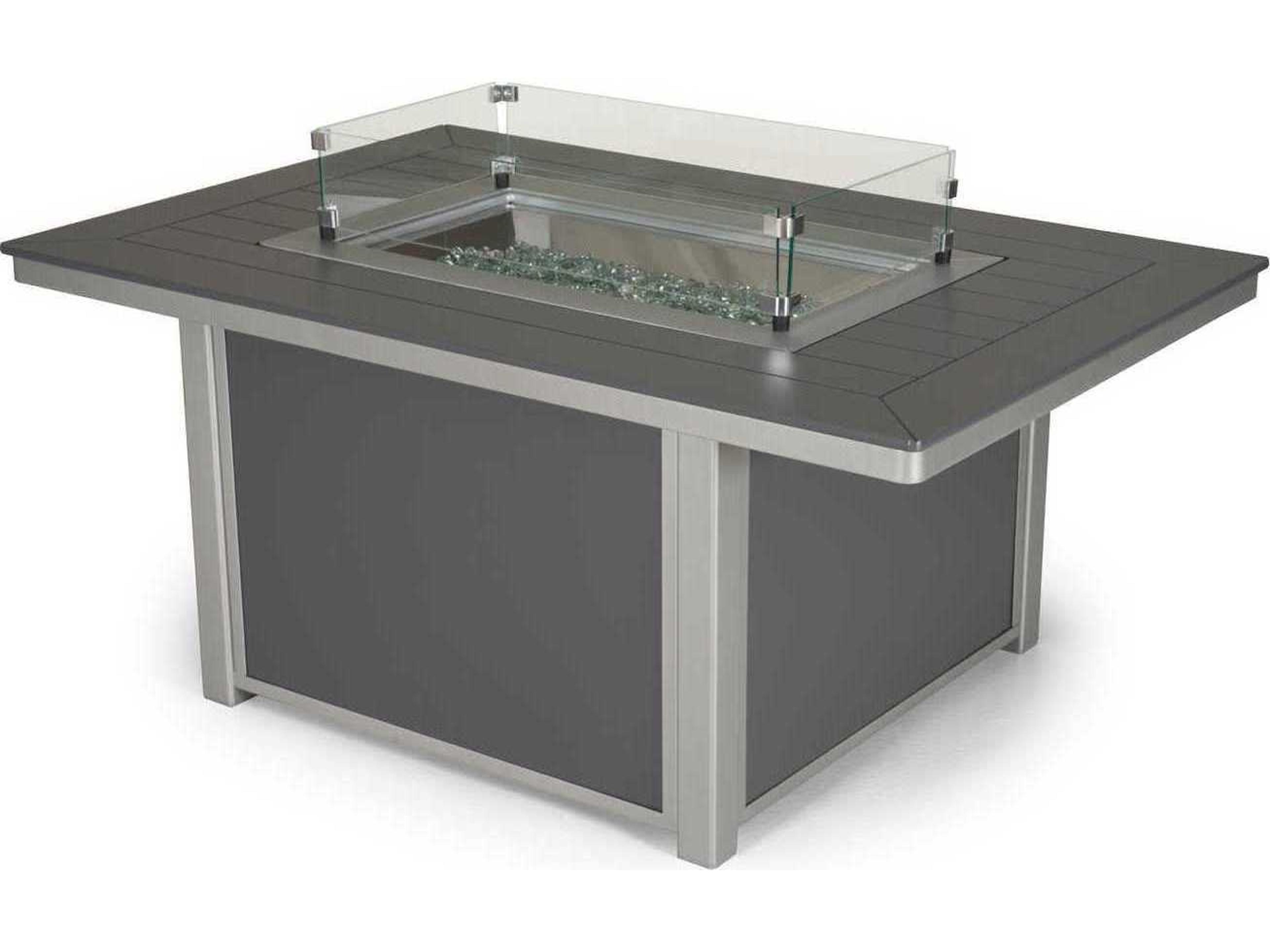 Rectangular Glass Surround Fire Pit Table Accessory