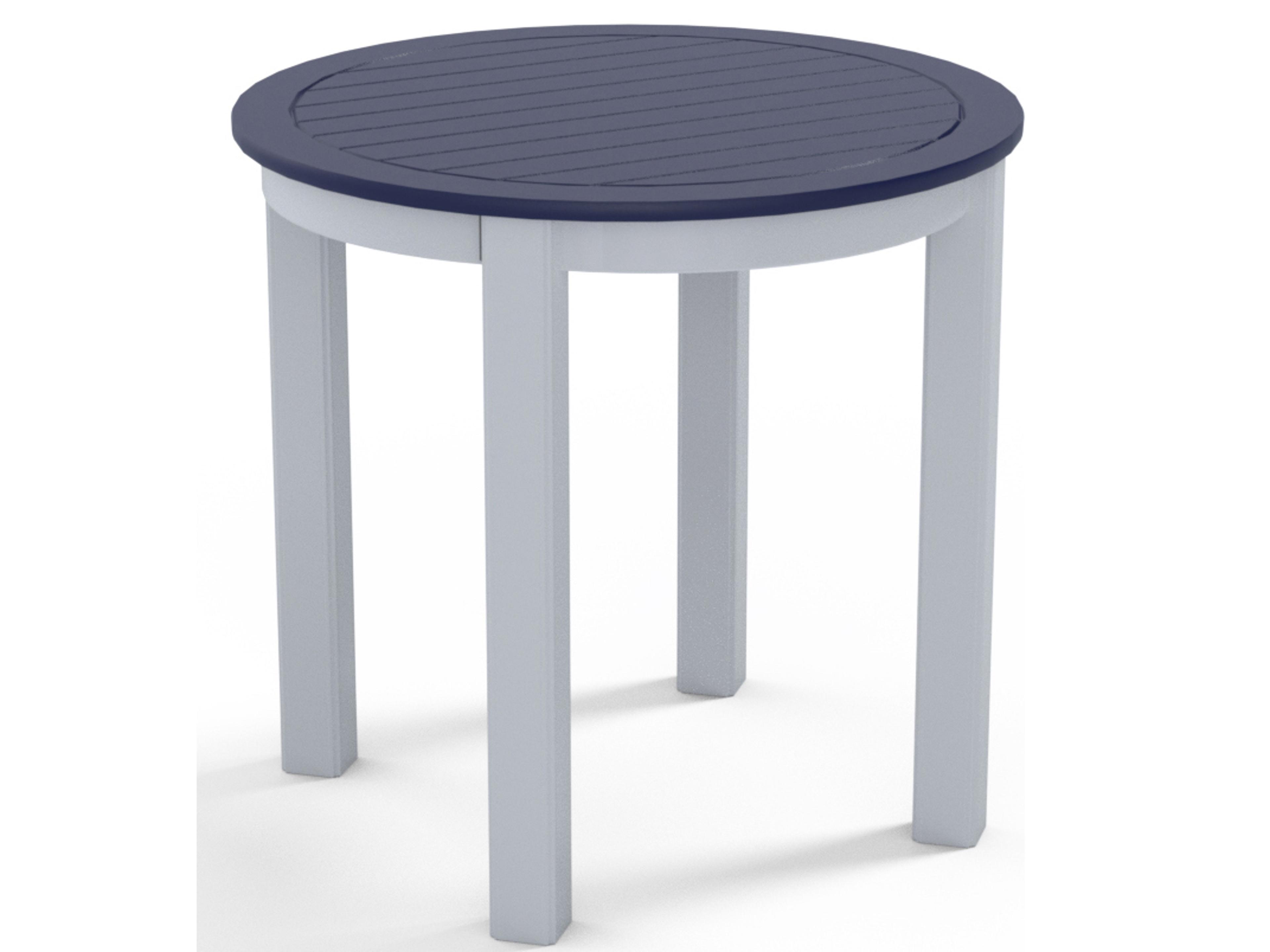 Telescope Casual Marine Grade Polymer Round Outdoor Patio End Table