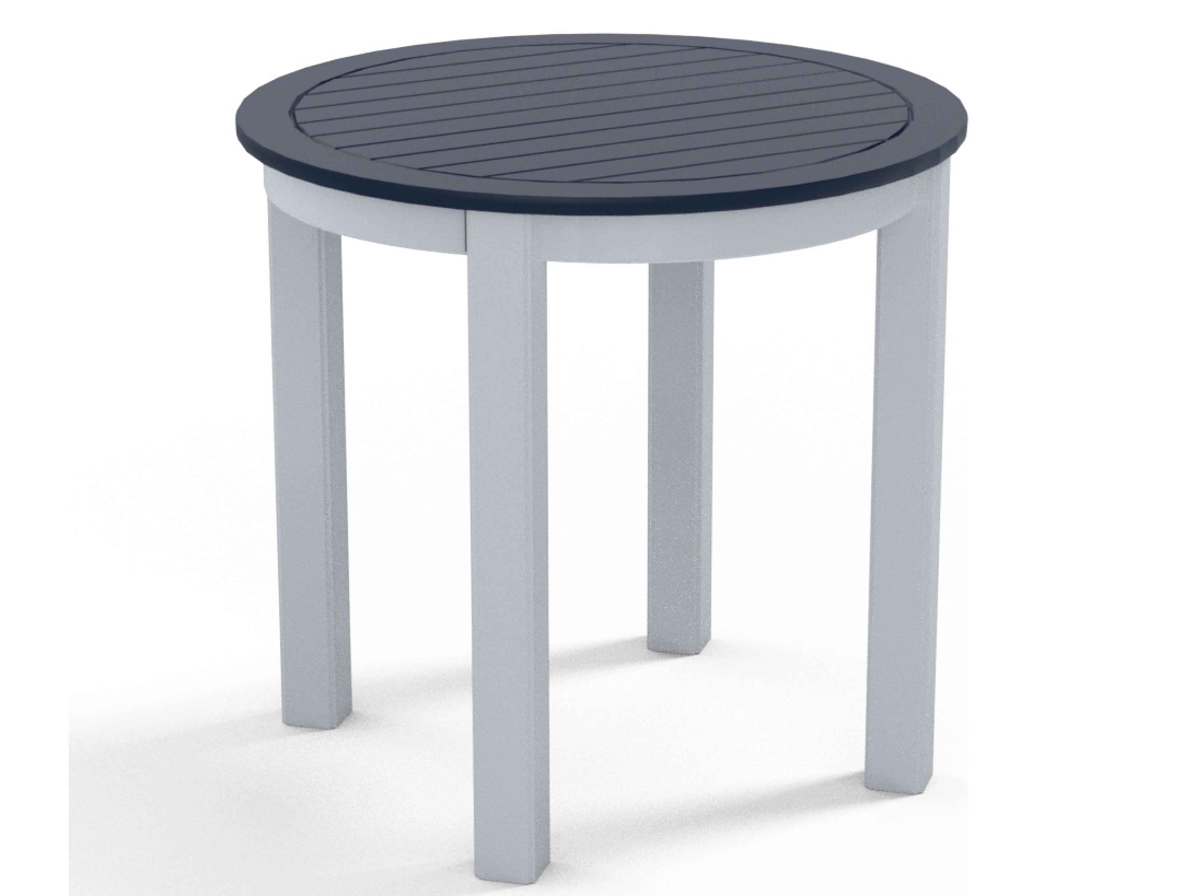 Telescope Casual Marine Grade Polymer Round Outdoor Patio End Table