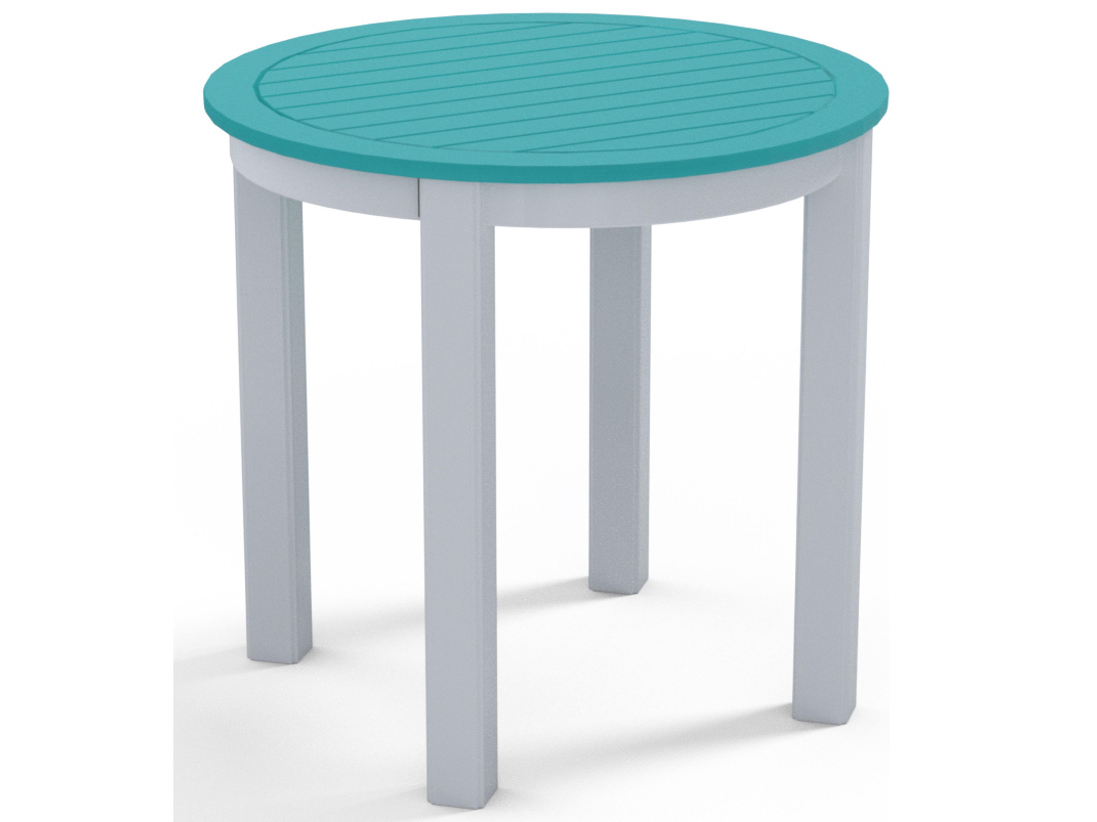 Telescope Casual Marine Grade Polymer Round Outdoor Patio End Table
