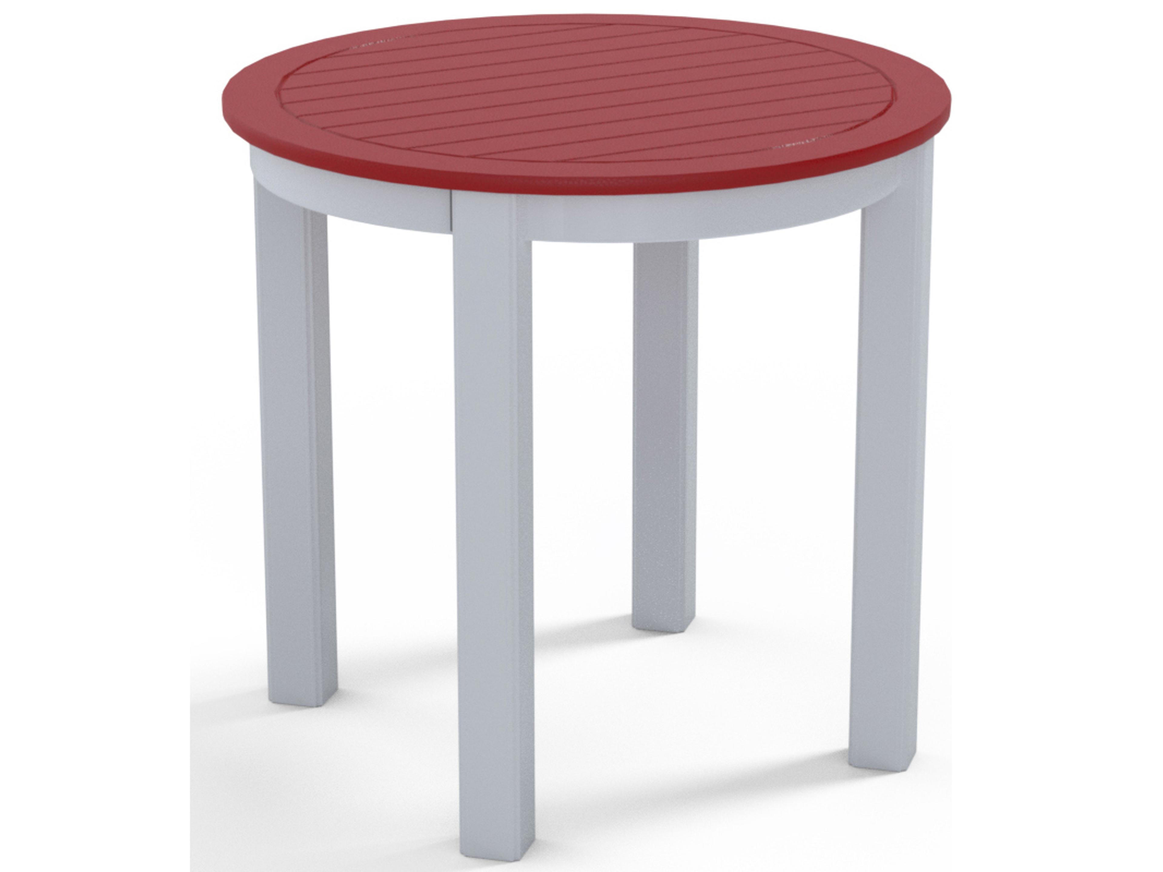 Telescope Casual Marine Grade Polymer Round Outdoor Patio End Table