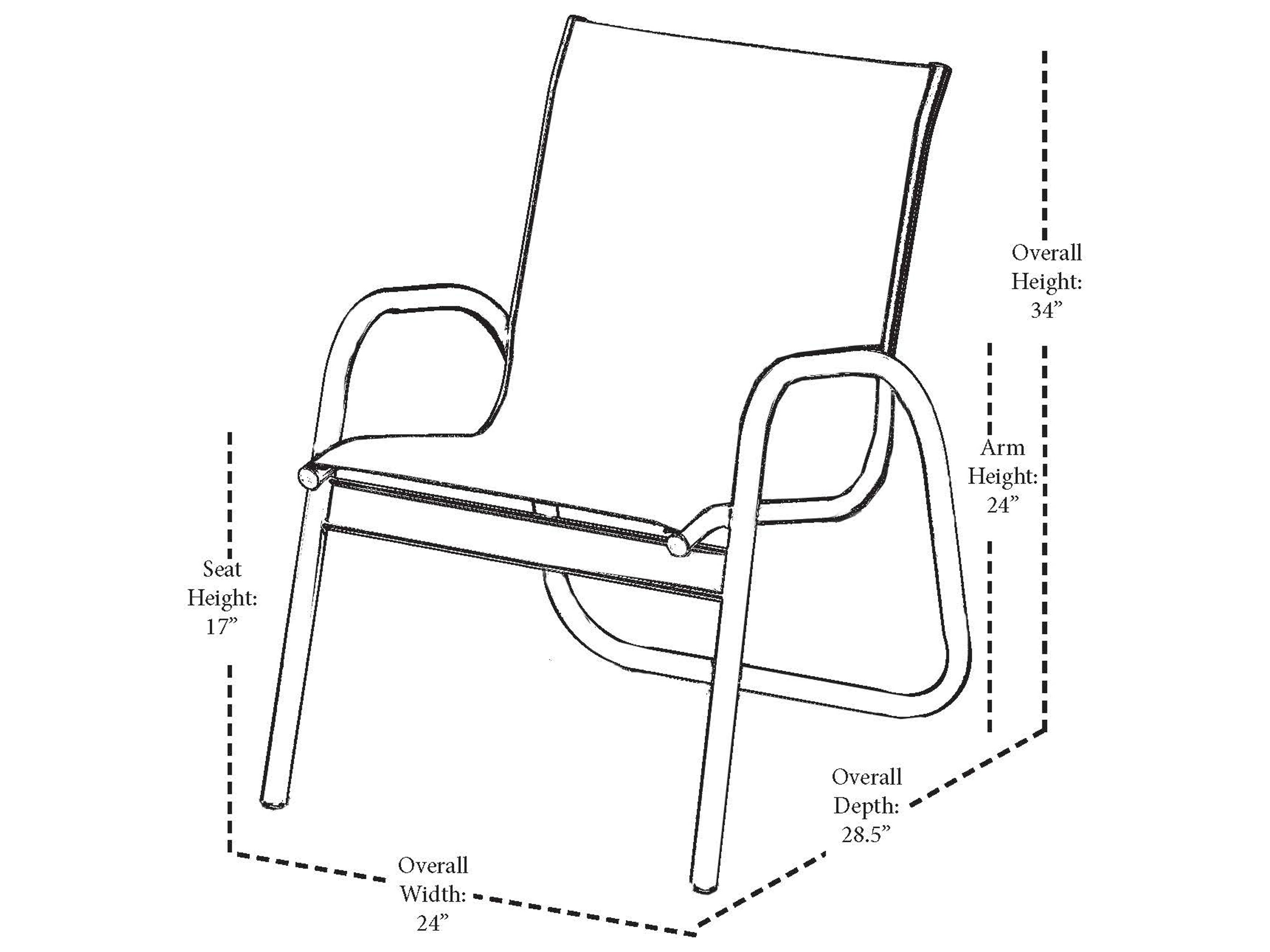 Telescope Casual Gardenella Sling Aluminum Stackable Outdoor Dining Arm Chair