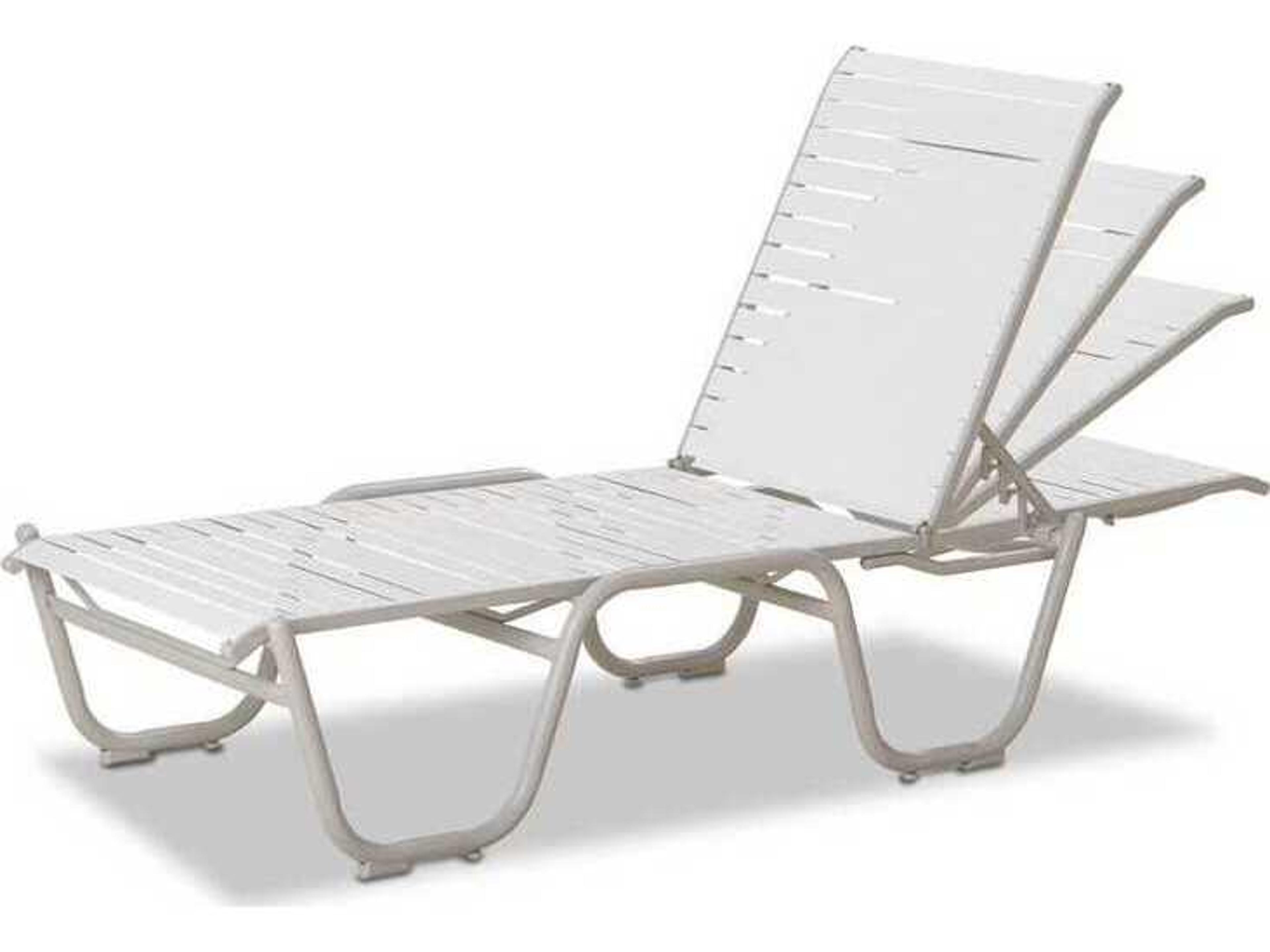 Telescope Casual Reliance Contract Strap Aluminum 16 High Four Position Lay-flat Stackable Patio Chaise Lounge