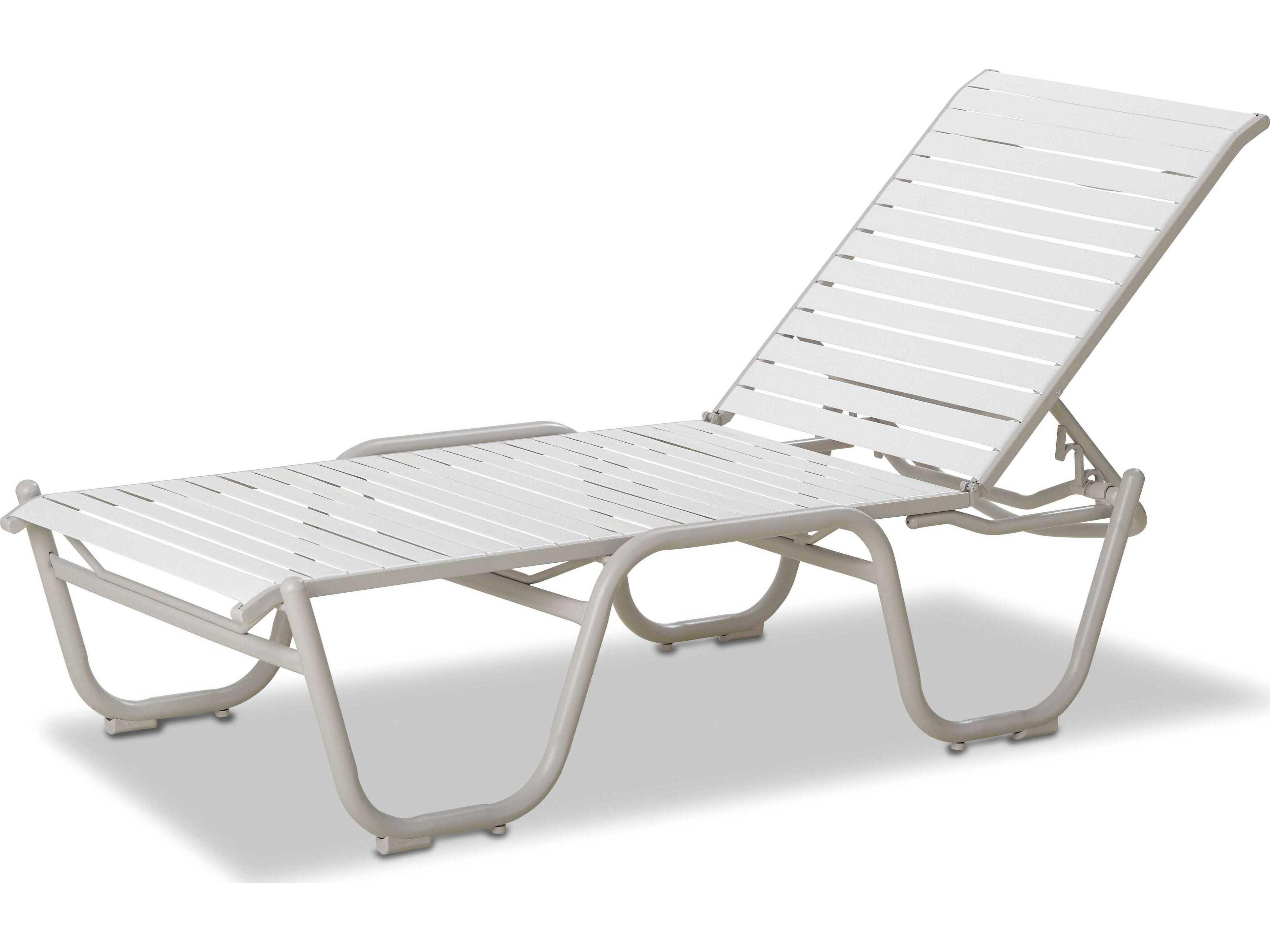 Telescope Casual Reliance Contract Strap Aluminum 16 High Four Position Lay-flat Stackable Patio Chaise Lounge