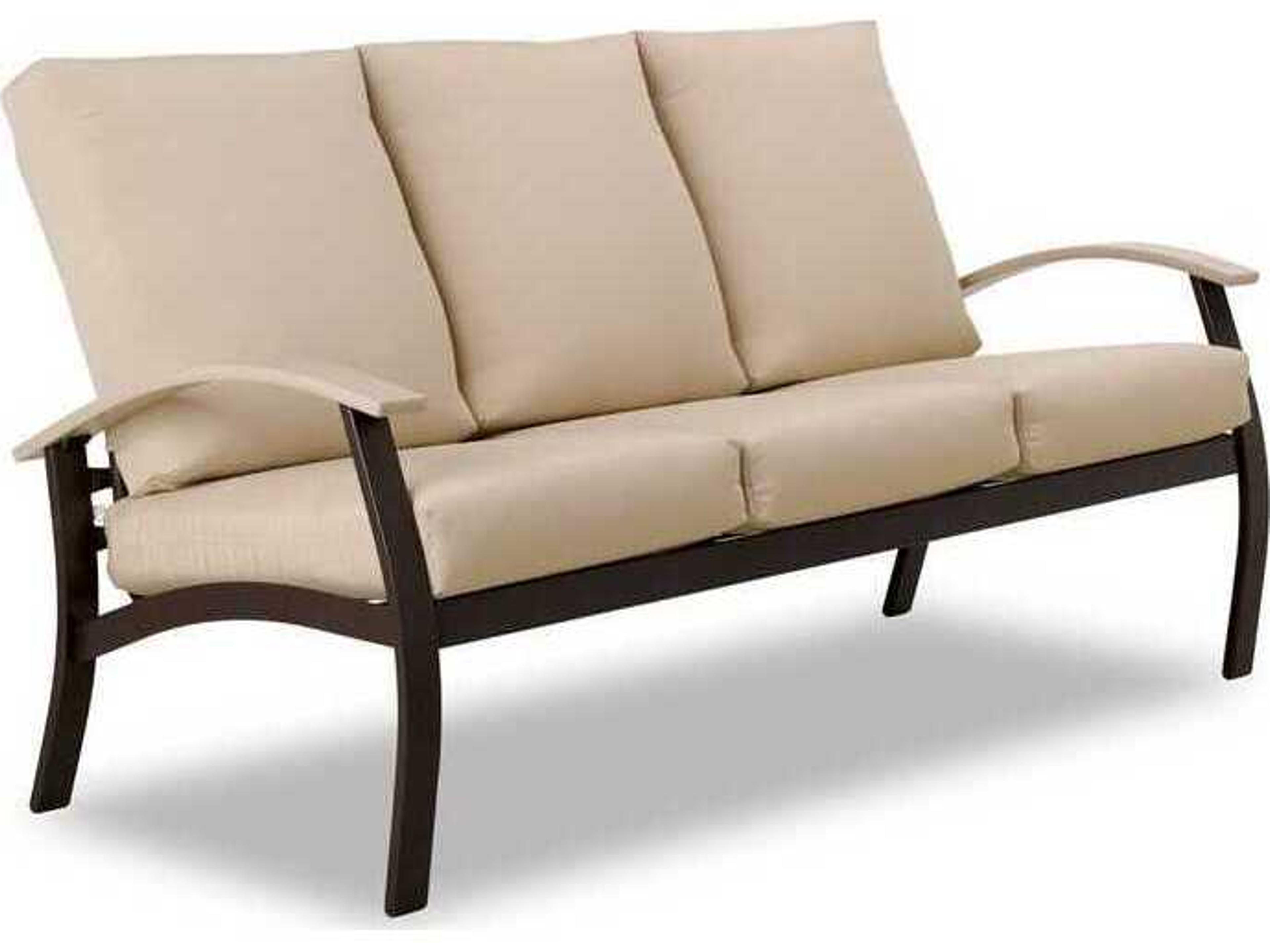 Telescope Casual Belle Isle Cushion Aluminum Outdoor Sofa With MGP Arms