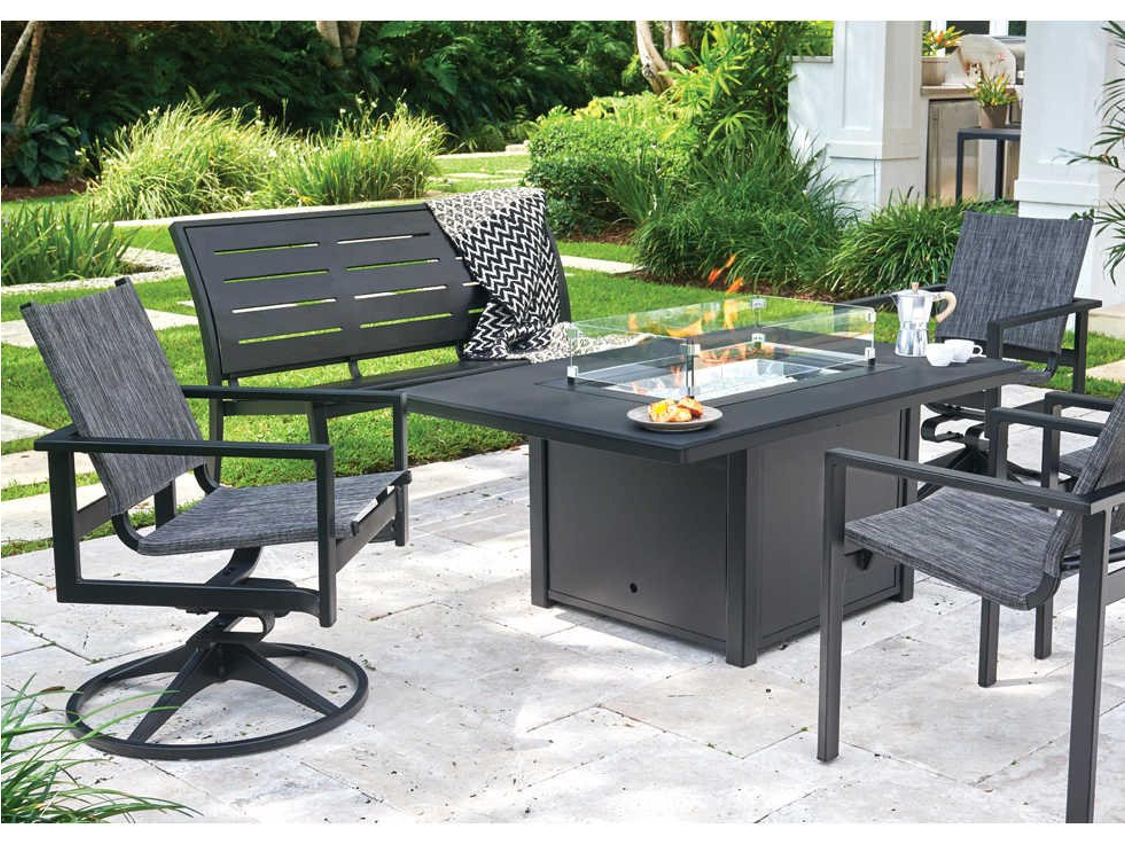 Bazza MGP Aluminum Bench Fire Pit Lounge Set