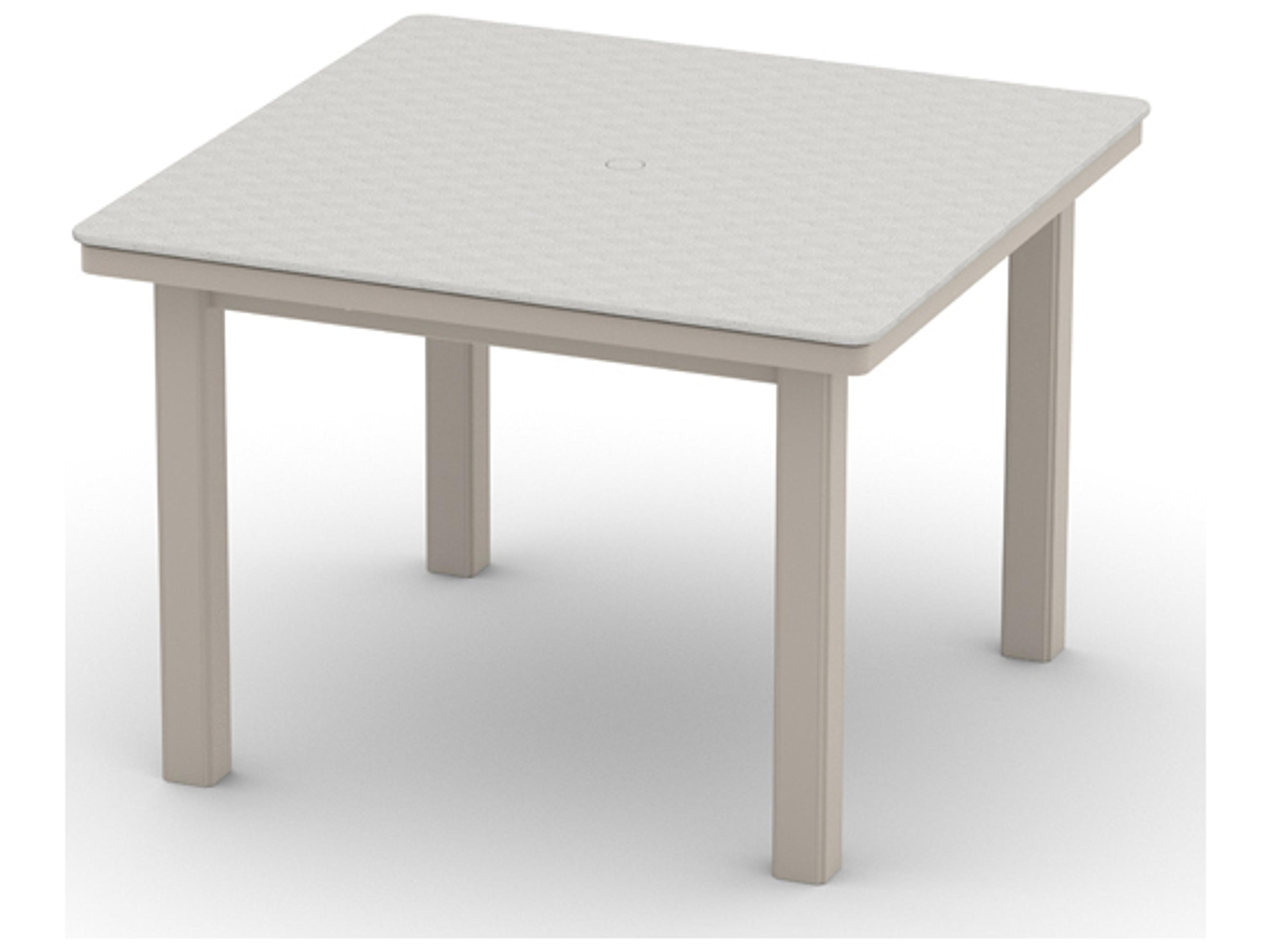 Origins Marine Grade Polymer Square Outdoor Dining Table with Umbrella Hole