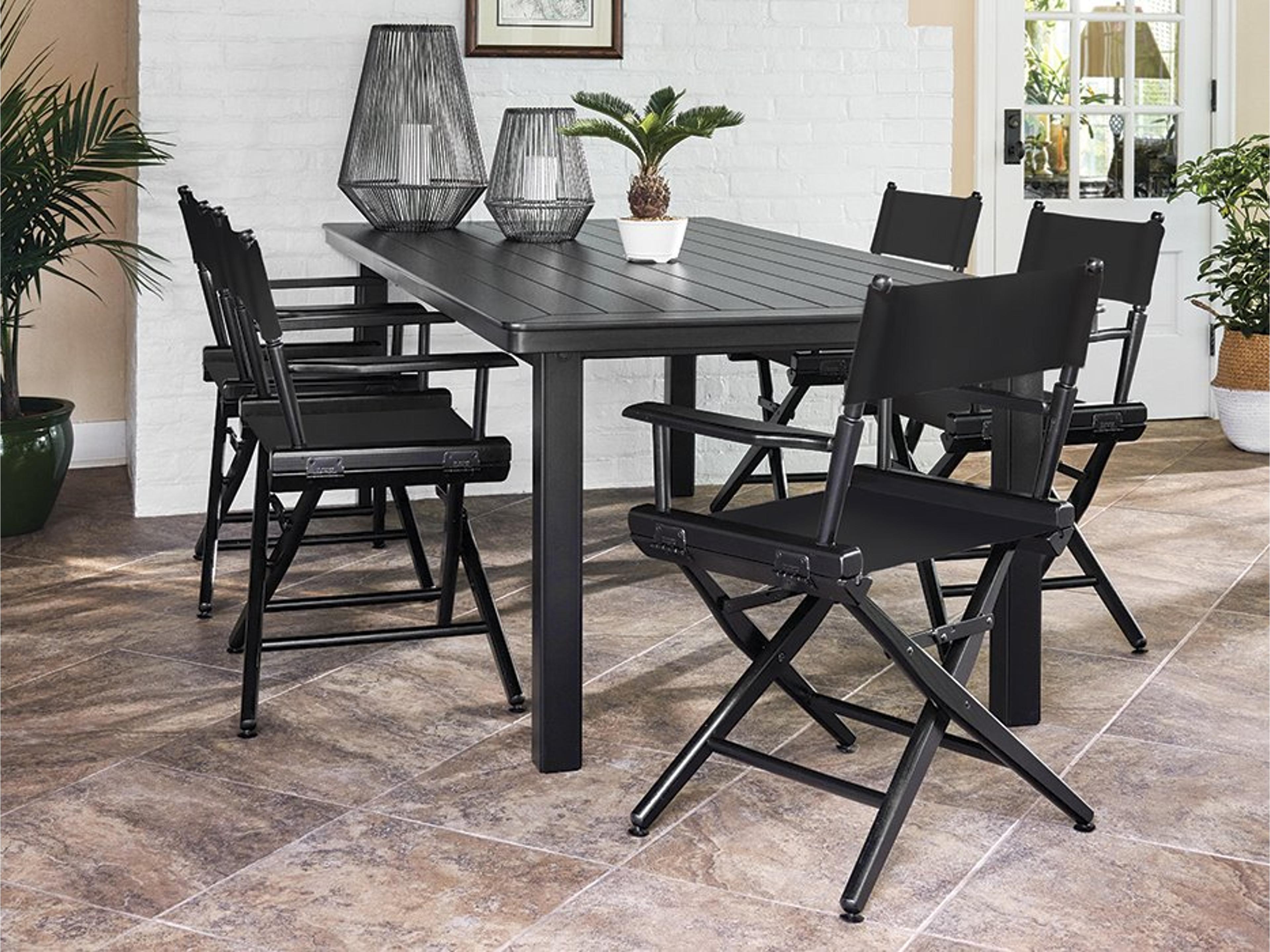 Director Chairs Wood Sling Dining Set