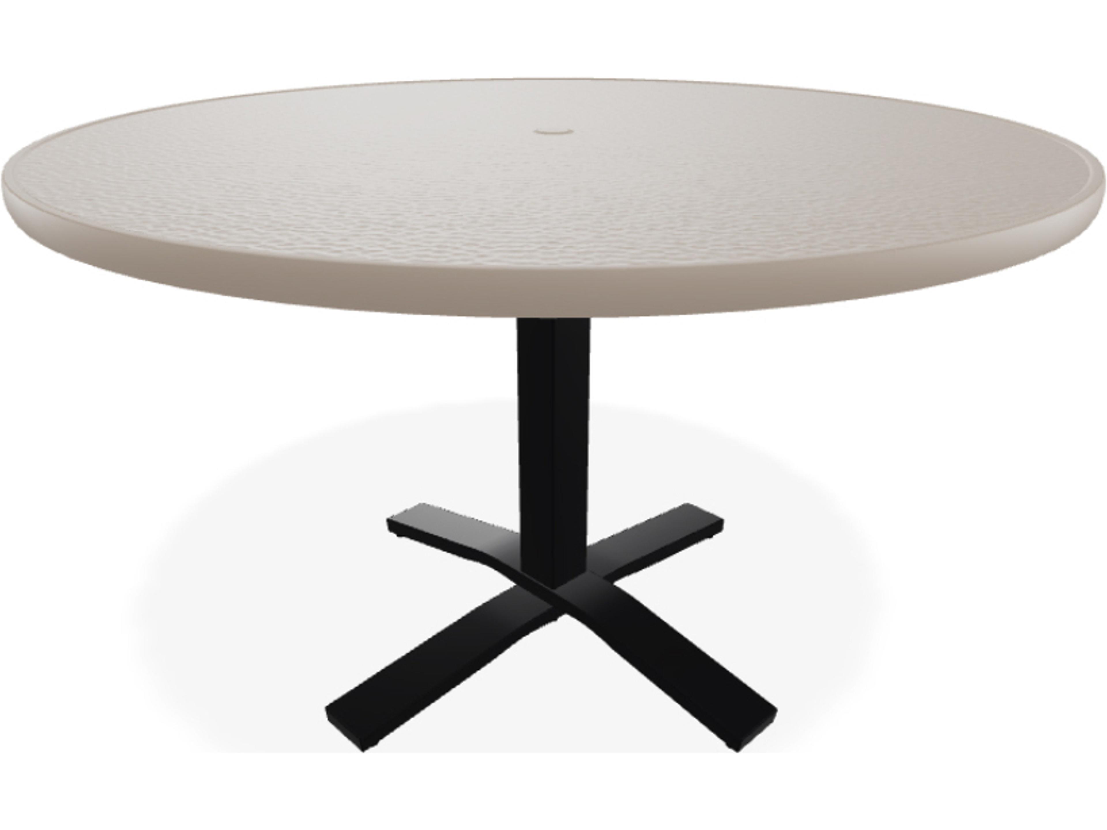 Value Hammered MGP Round Outdoor Dining Table with Umbrella Hole