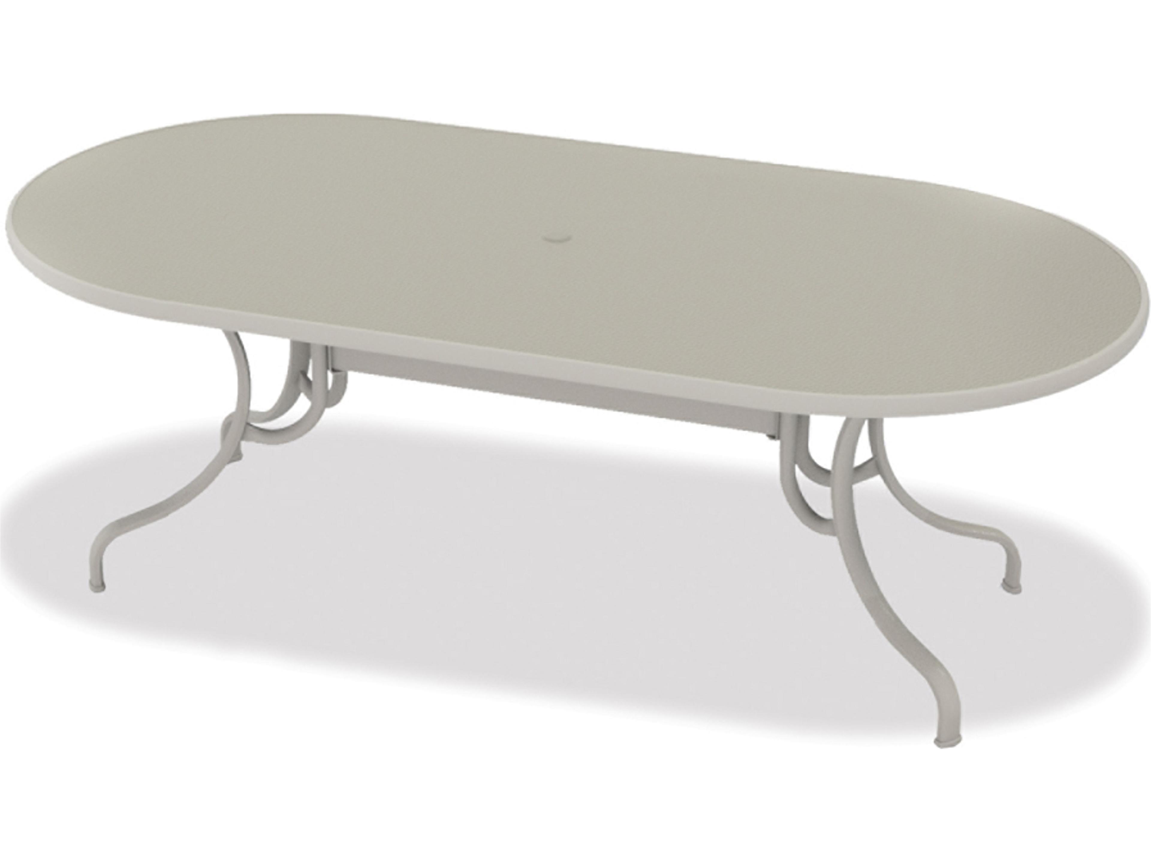 Hammered MGP Aluminum Oval Dining Table