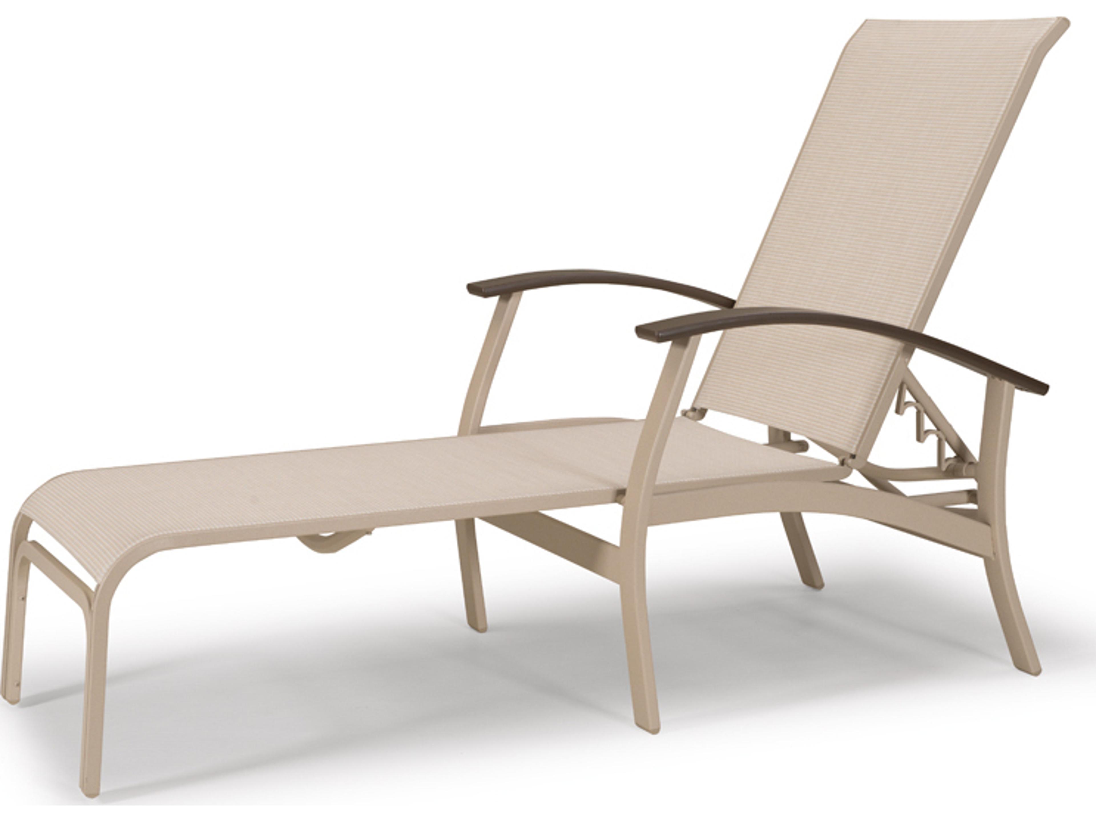 Belle Isle Sling Aluminum Stacking Four Position Lay-flat Outdoor Chaise Lounge with MGP Arms