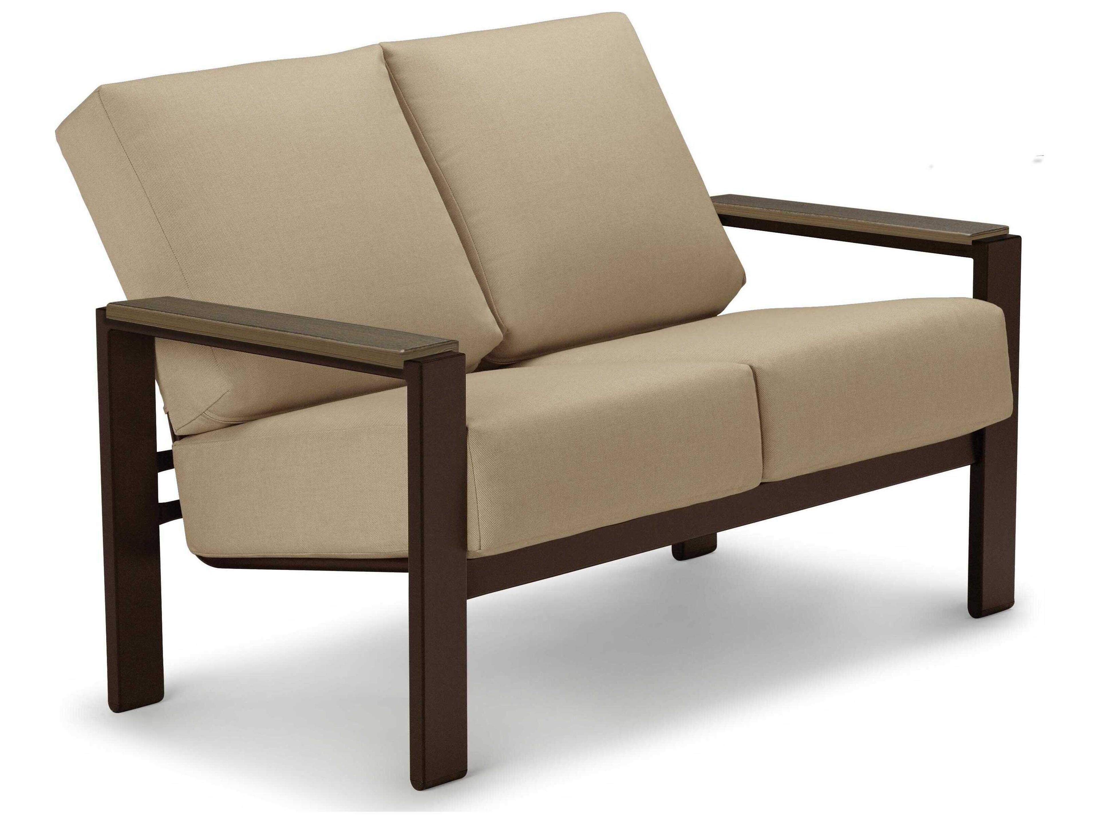 Telescope Casual Larssen Cushion Aluminum Loveseat with Polymer Arms