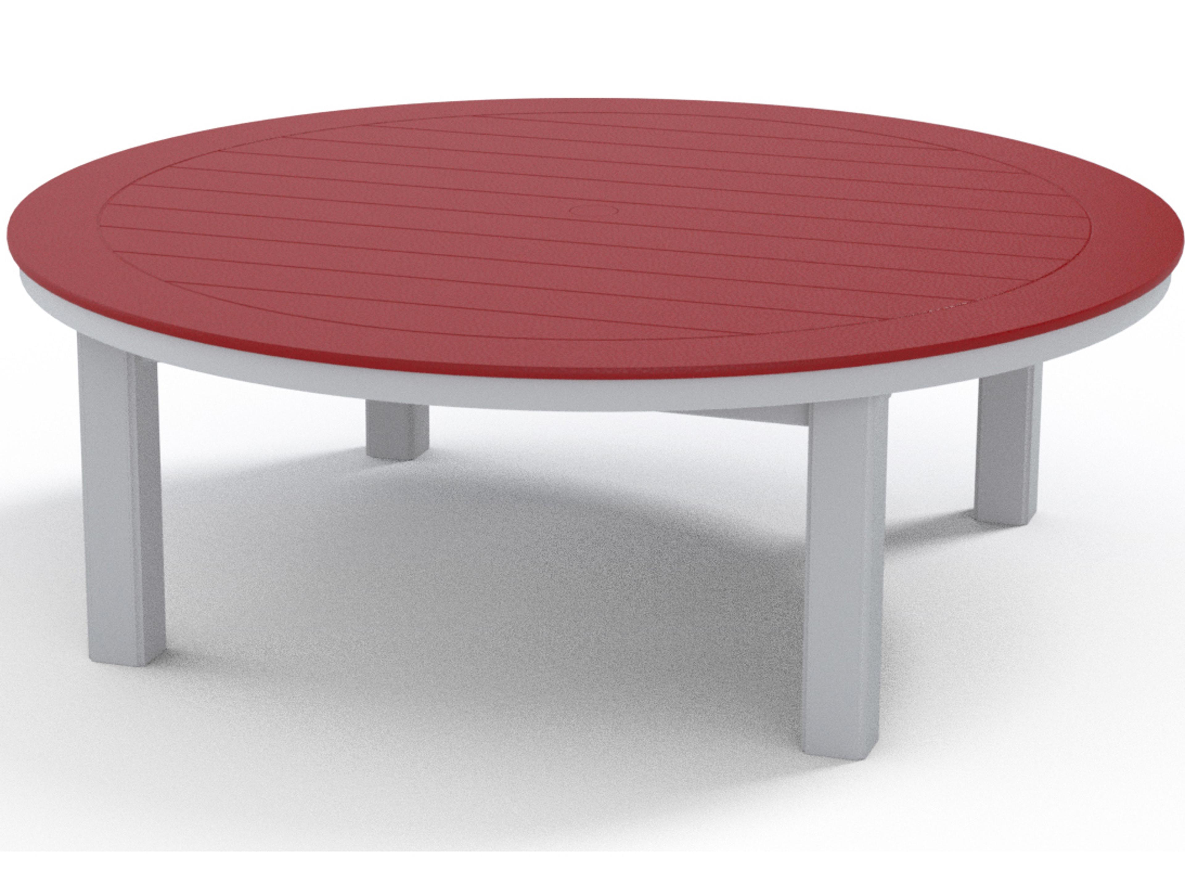 Telescope Casual Marine Grade Polymer Round Coffee Height Table with Umbrella Hole