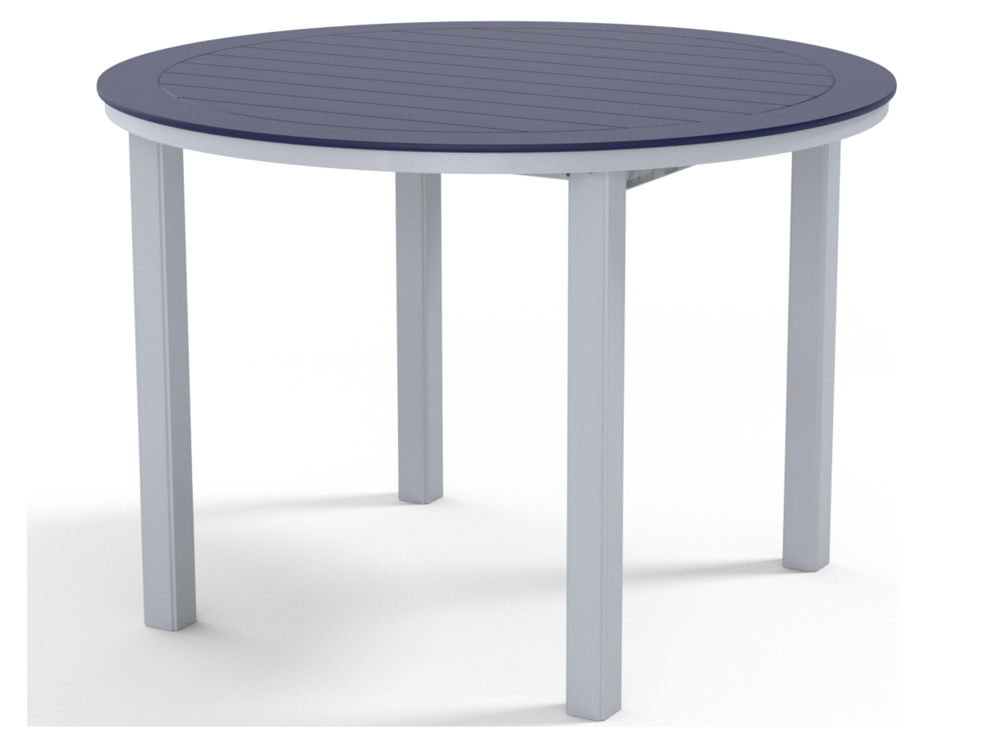 Telescope Casual Marine Grade Polymer Round Patio Counter Height Table with Umbrella Hole