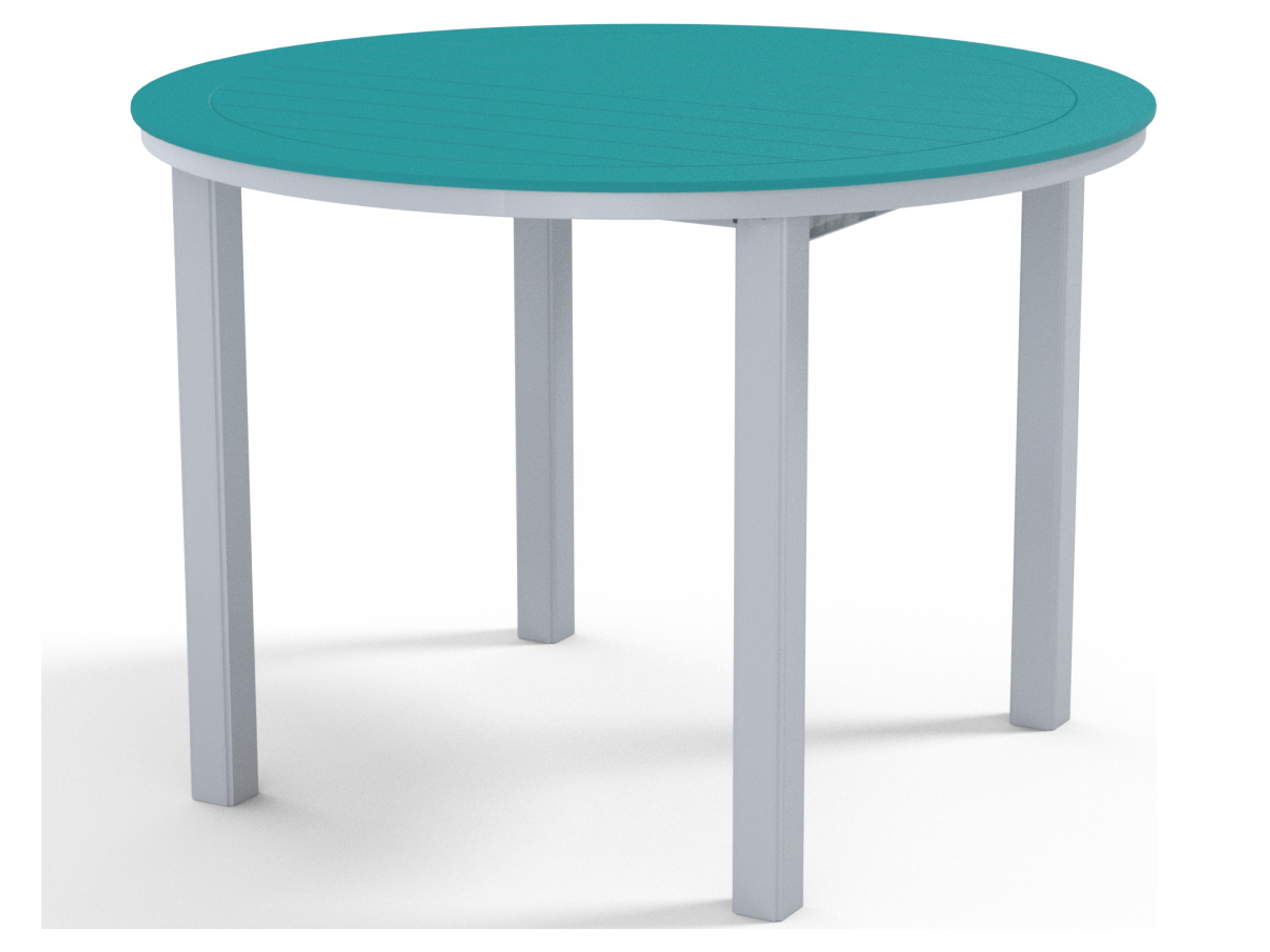 Telescope Casual Marine Grade Polymer Round Patio Counter Height Table with Umbrella Hole