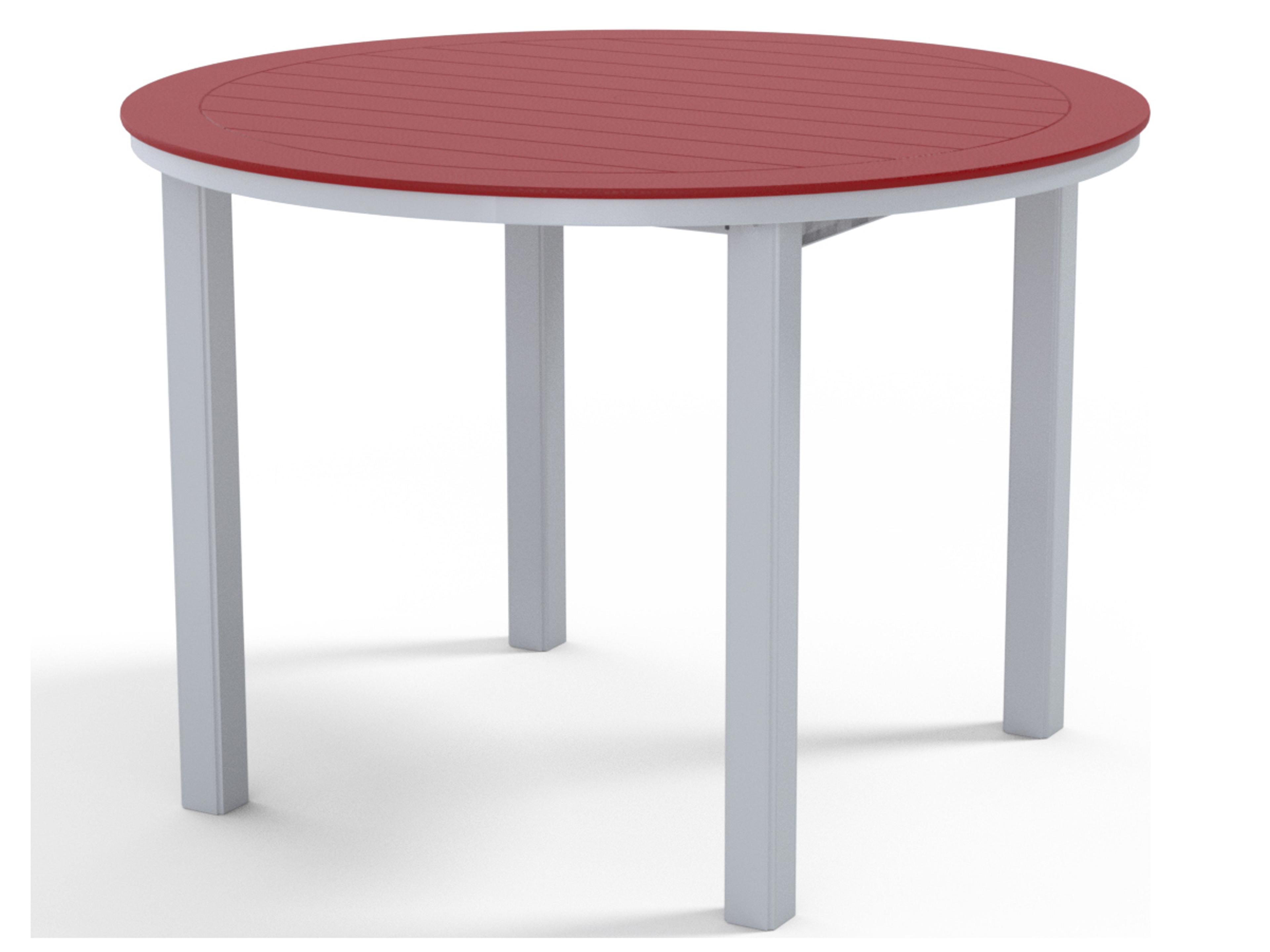 Telescope Casual Marine Grade Polymer Round Patio Counter Height Table with Umbrella Hole