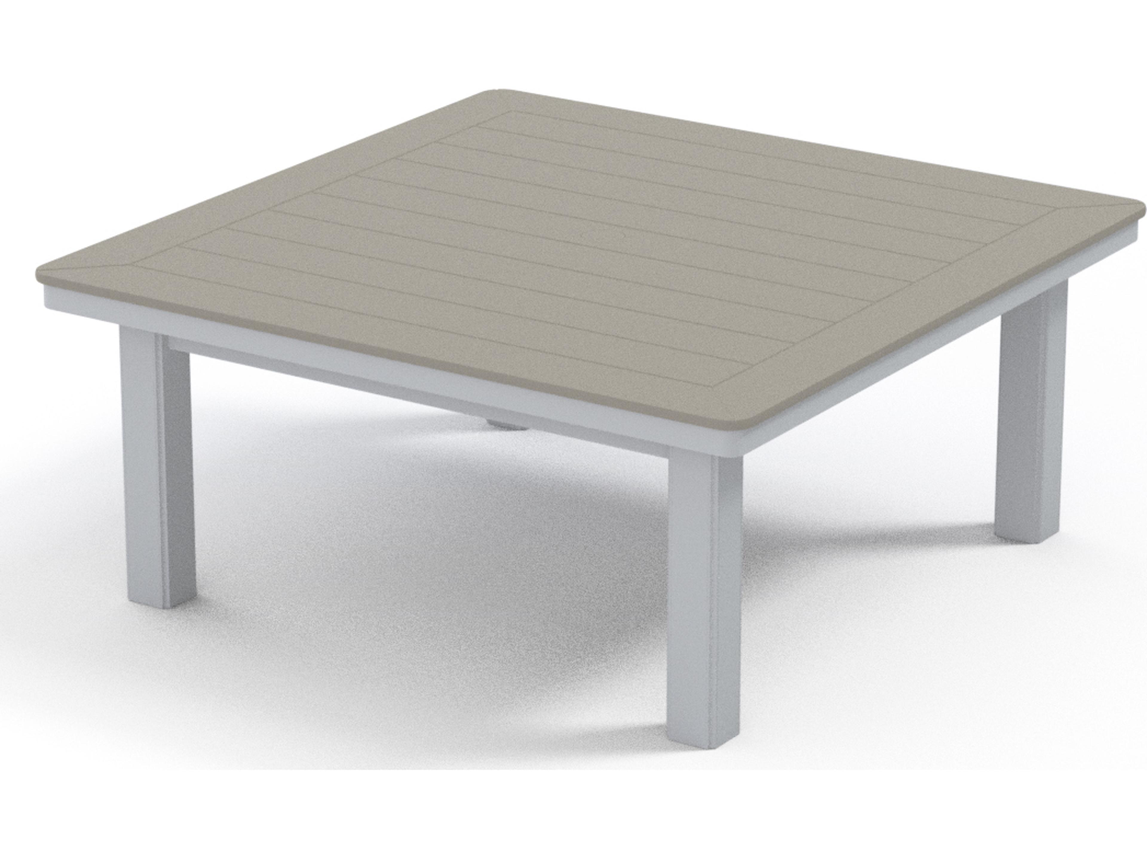 Marine Grade Polymer Square Coffee Height Table with Umbrella Hole