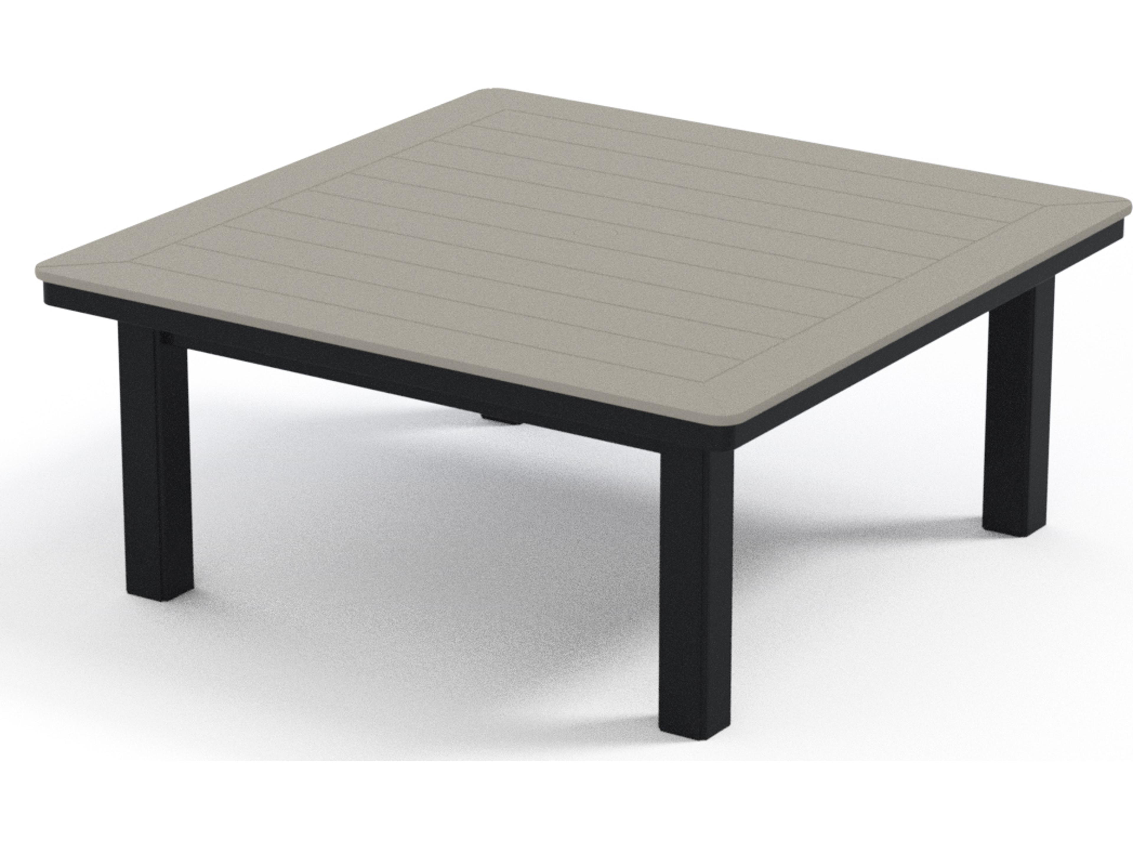 Telescope Casual Marine Grade Polymer Square Coffee Height Table with Umbrella Hole